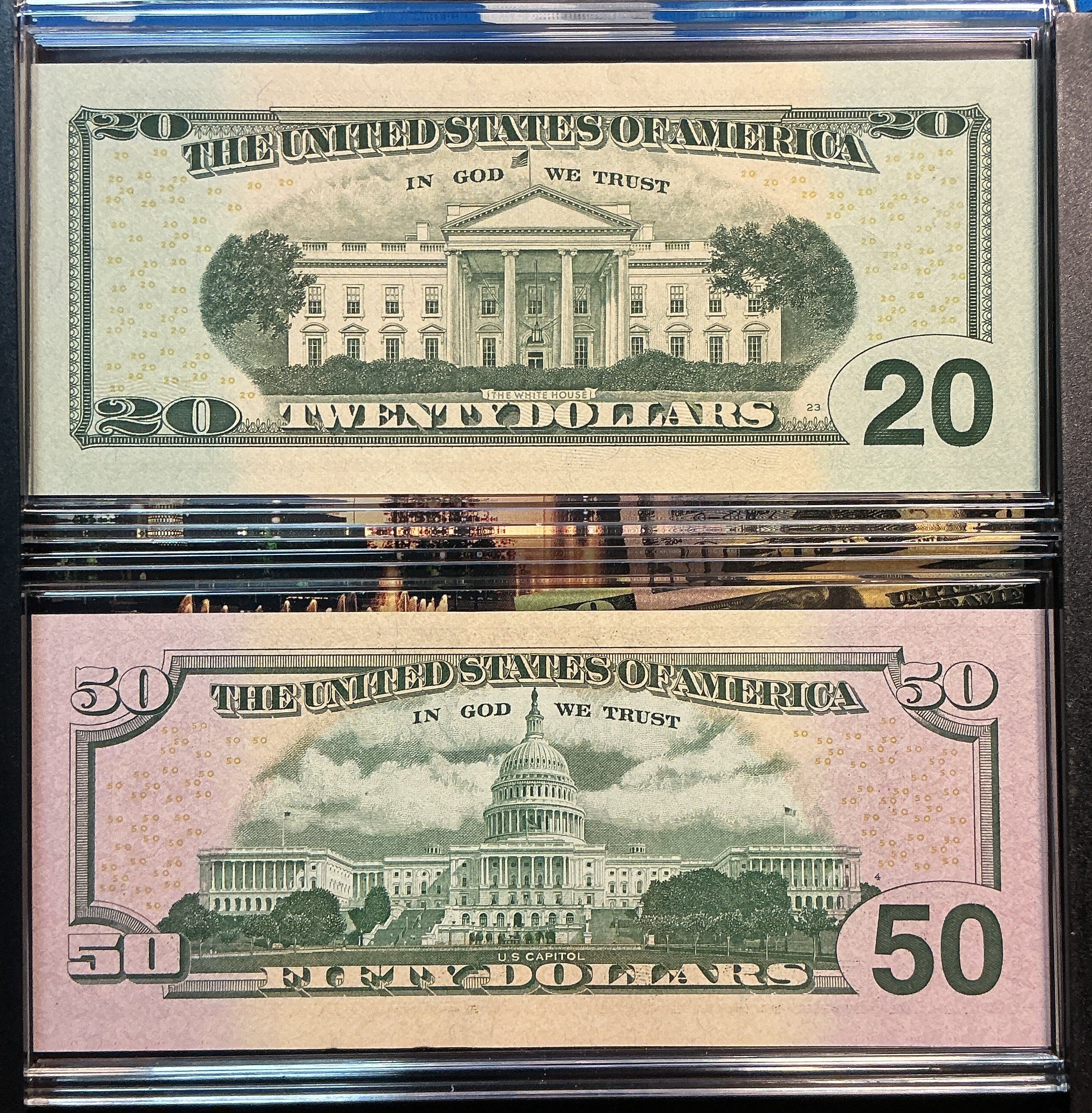 2004 Series, Atlanta Evolutions, $20 & $50, Dept of Treasury-BEP, #FRN017