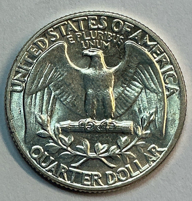1964 Silver Washington Quarter., Brillant Uncirculated Coin., Store #QR1797