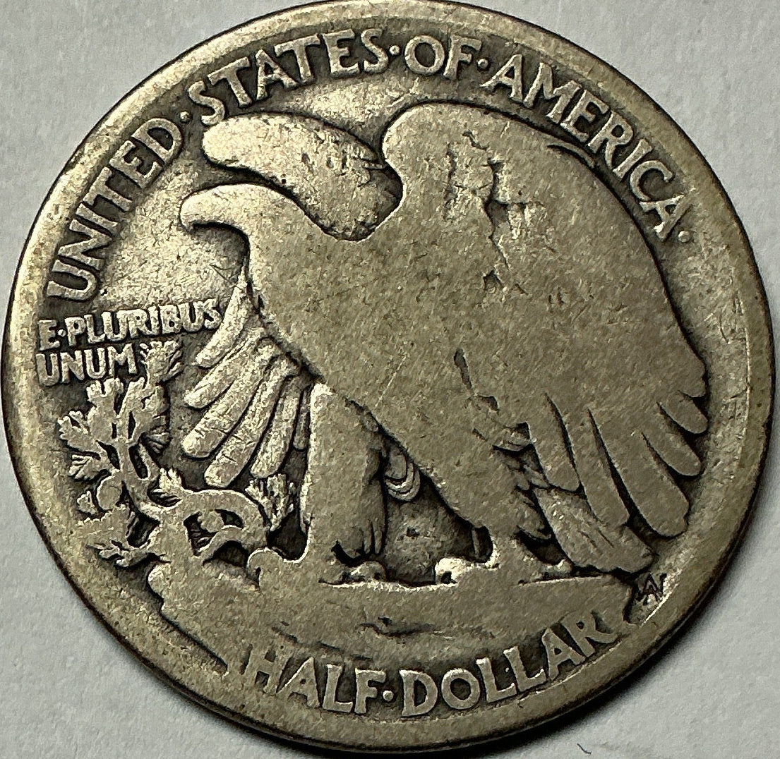 1916-S Walking Liberty Half Dollar, Very Good Circulated Coin, Store #HR2042