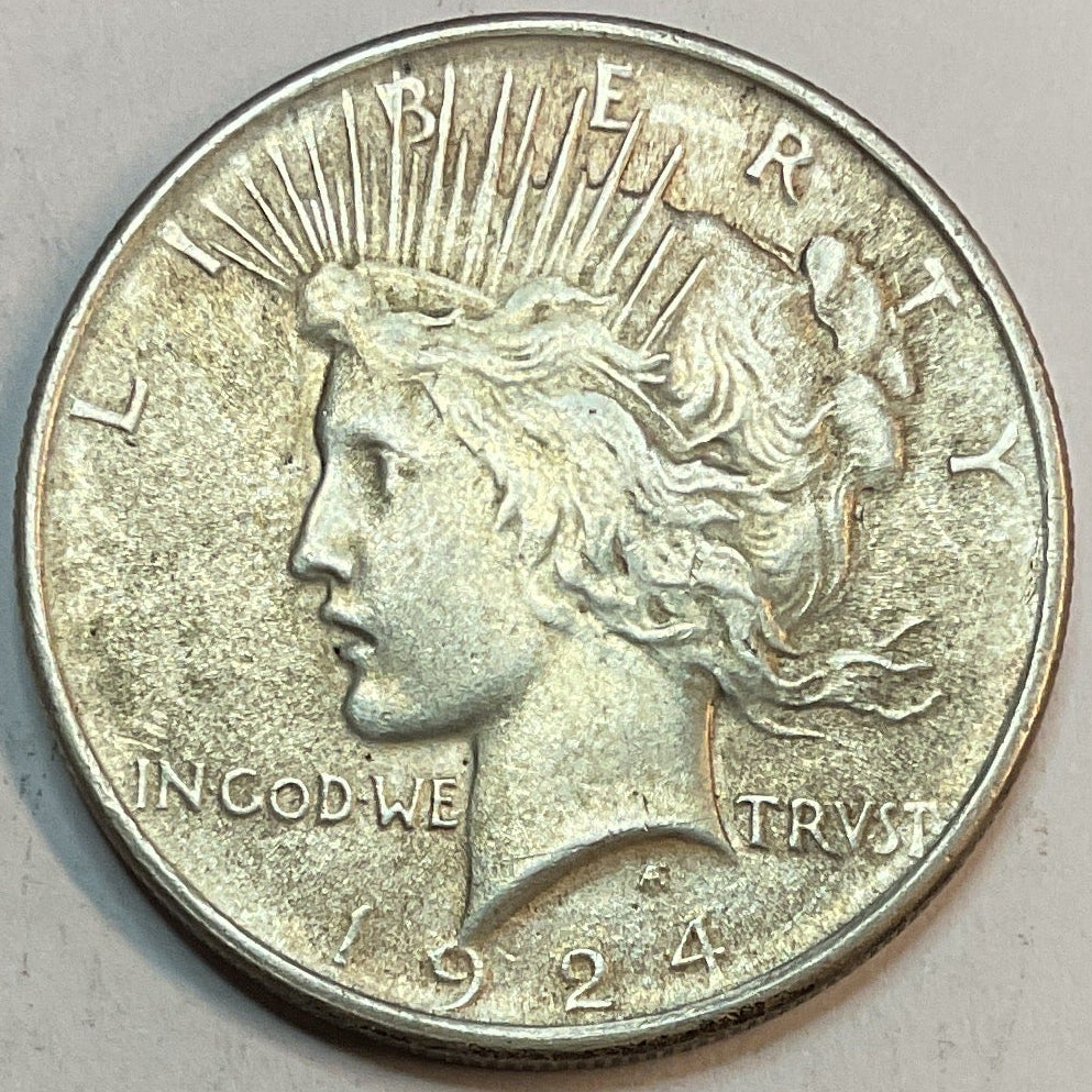 1924 Peace Dollar, Very Fine Circulated Coin, Store #DR0950