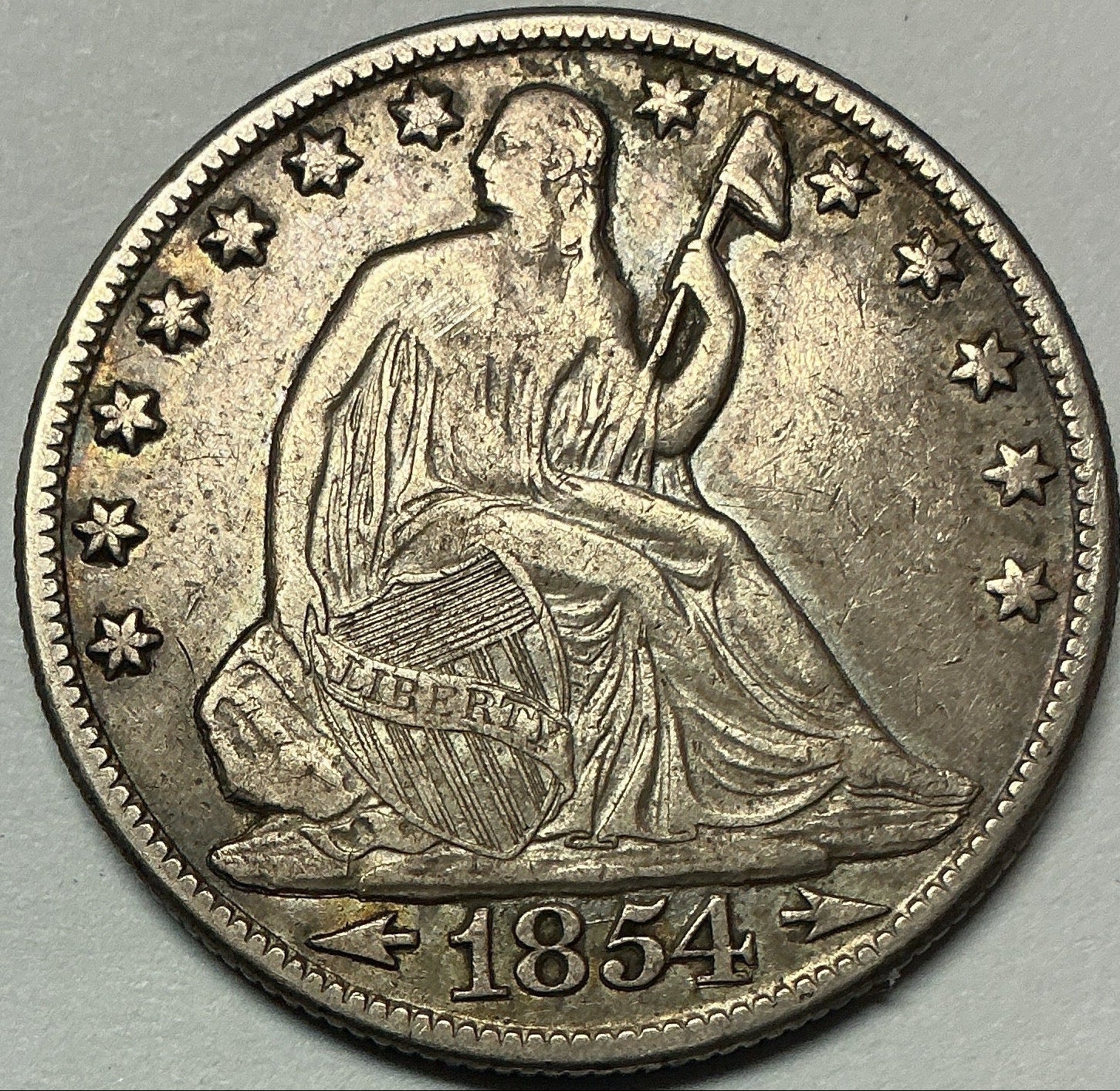 1854-O Liberty Seated Half Dollar, Extra Fine+ Circulated Coin. Store #HR1936