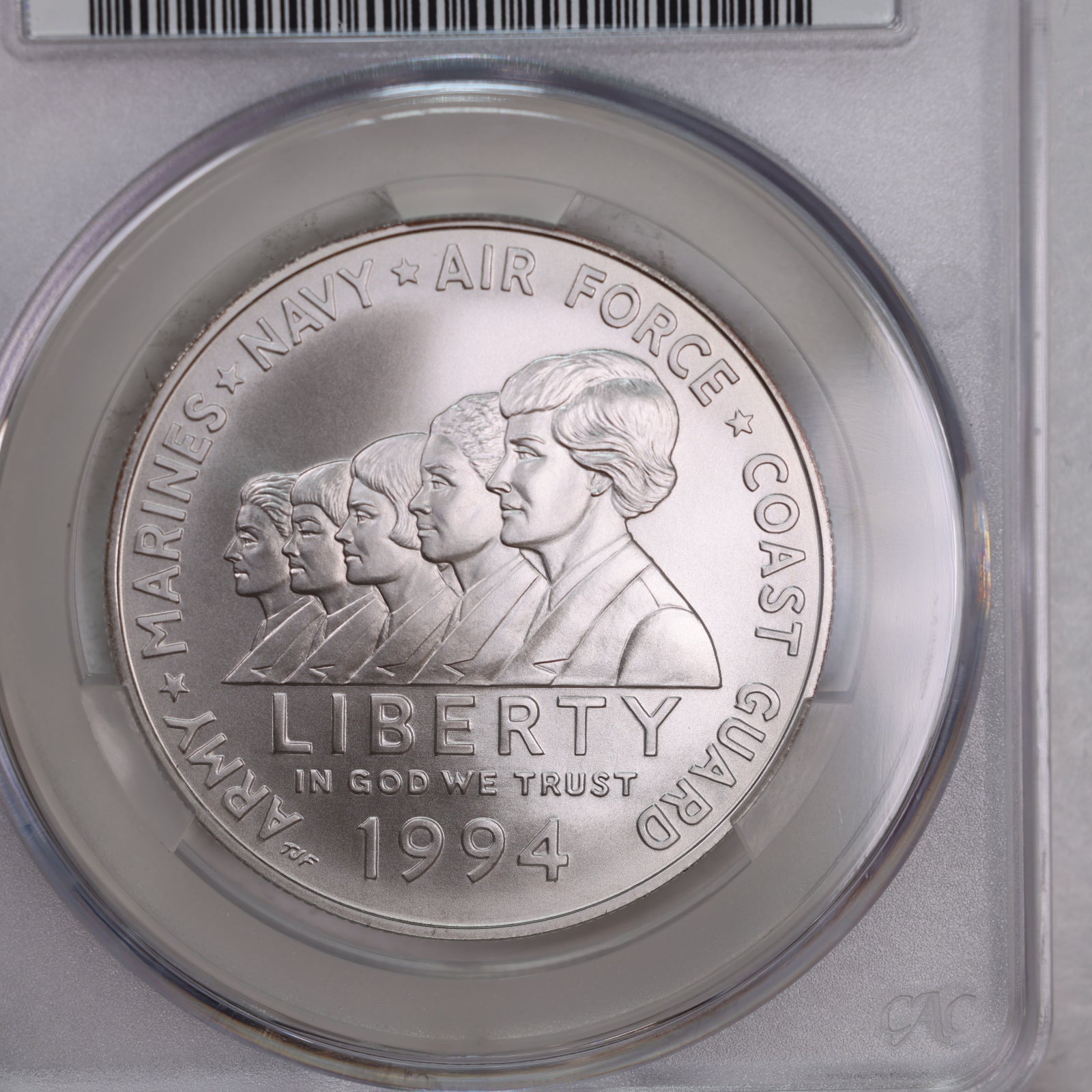 1994-W Women in Military Silver Commemorative, CAC MS70, Store GMC026