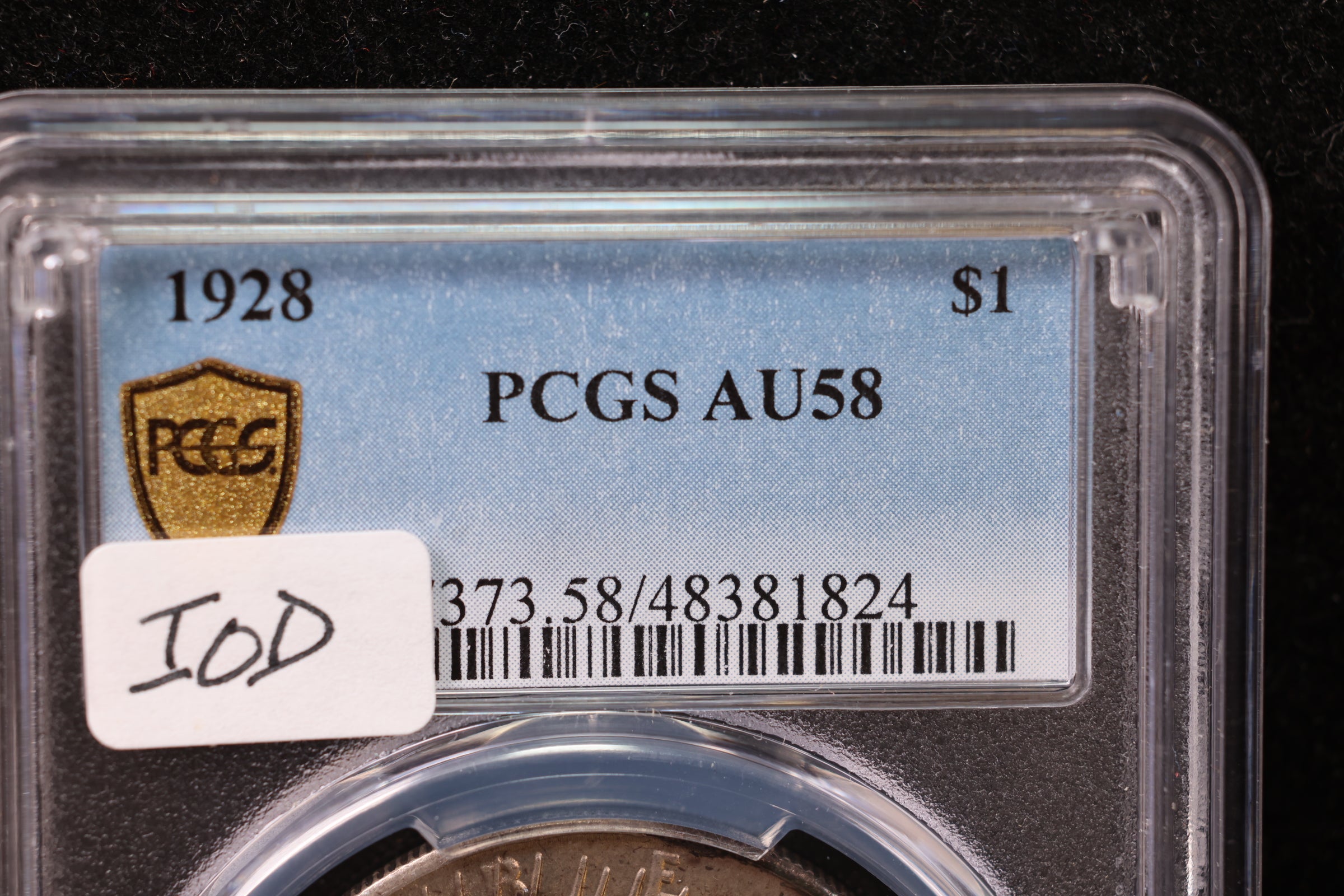 1928 Peace Silver Dollar., PCGS Graded AU-58. Store #30046