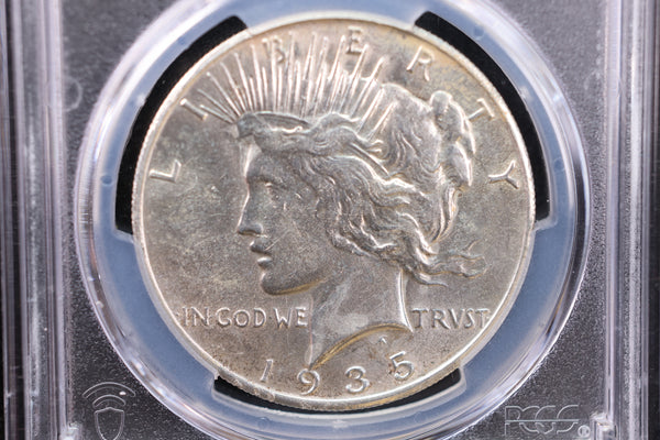 1935-S Peace Silver Dollar., PCGS Graded AU-58. Store #30048
