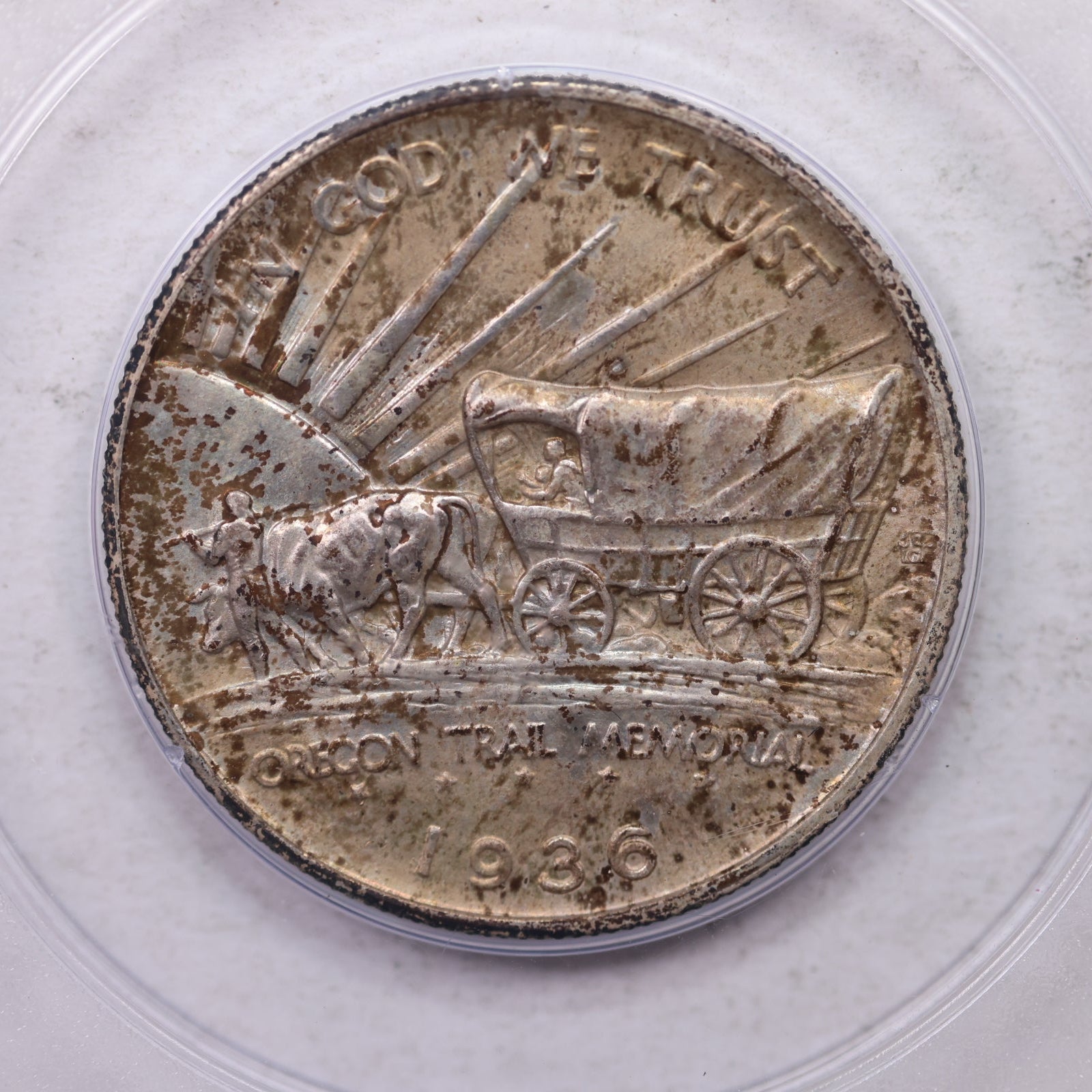 1936 Oregon Silver Commemorative Half Dollar, PCGS Rattler MS-65, #GEC0062.
