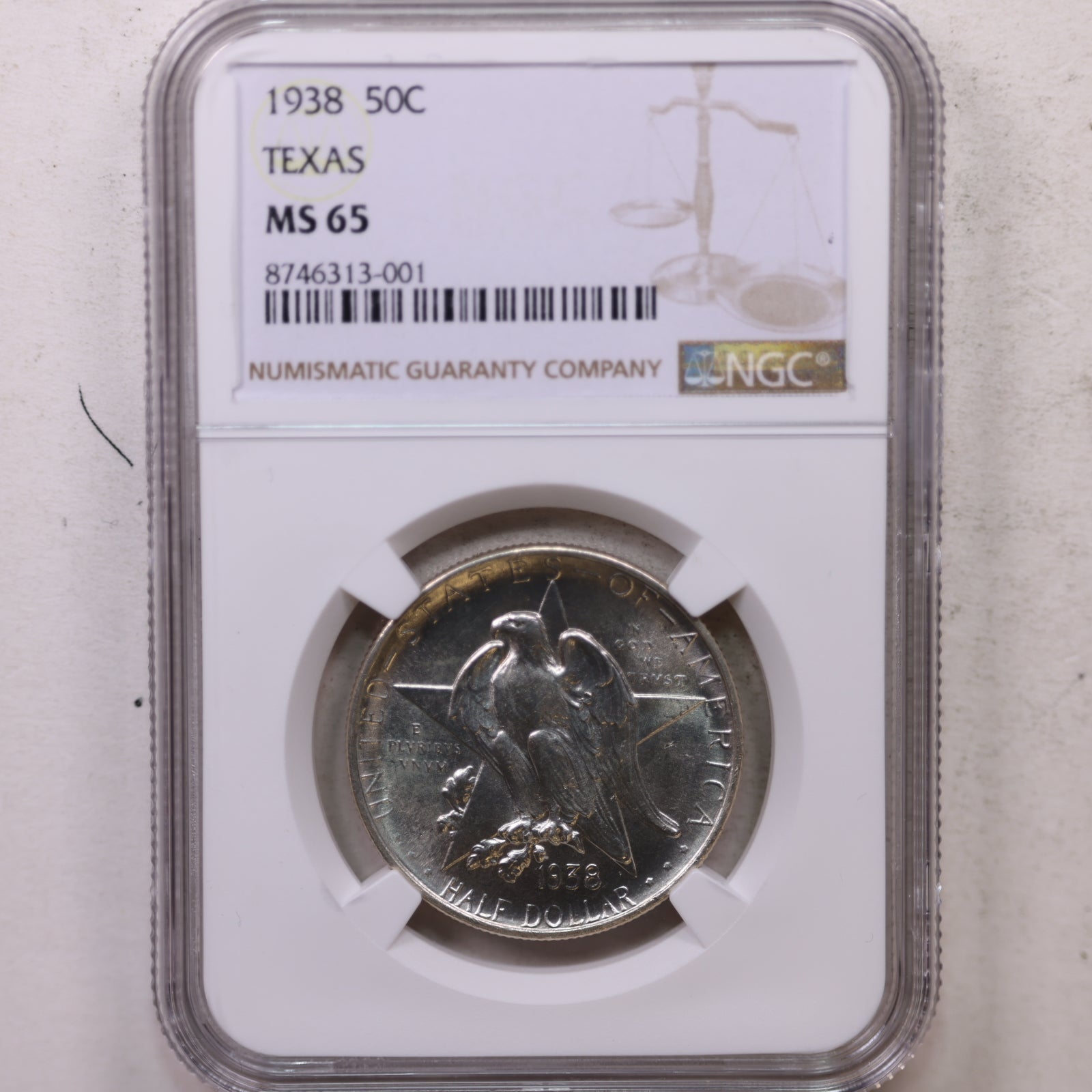 1938 TEXAS Silver Commemorative Half Dollar, NGC MS-65, STORE #GEC0067.