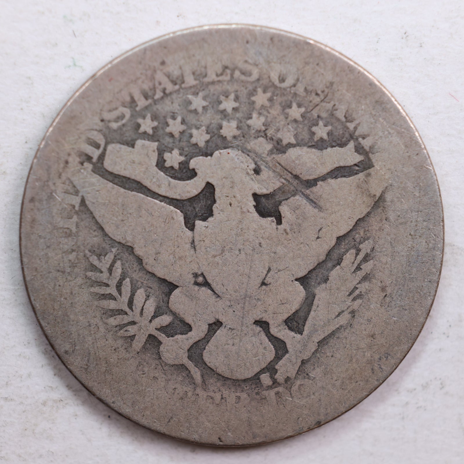 1897-S Barber Quarter, About Good Semi-key date Circulated Coin, Store #QR645