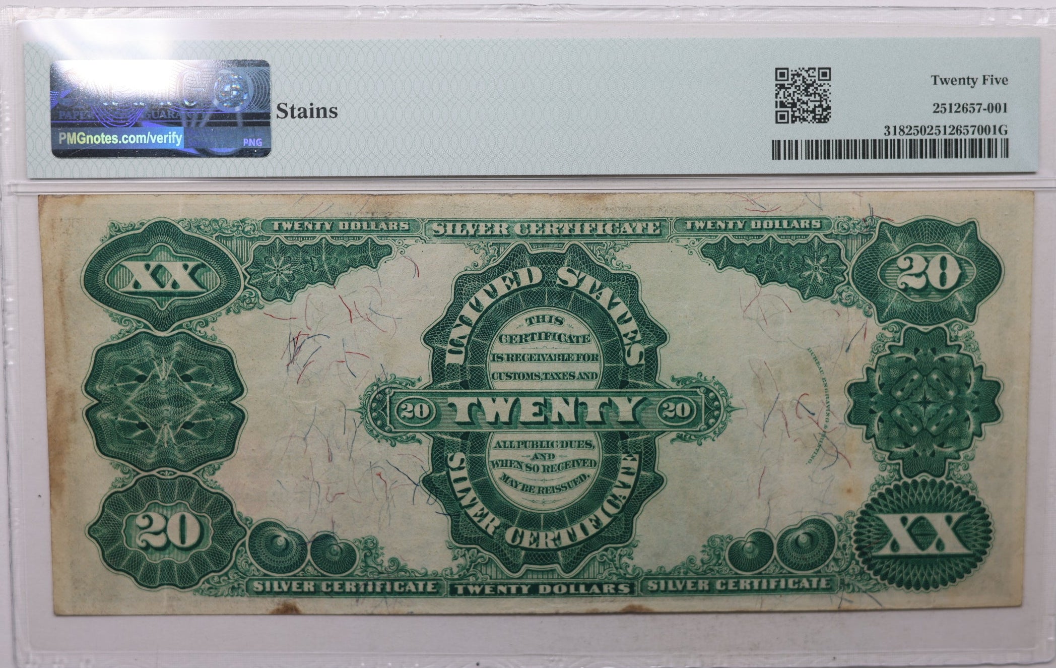 1891 $20, Large Size Silver Certificate, Fr#318, PMG VF-25, Store Sale #GLSC007.