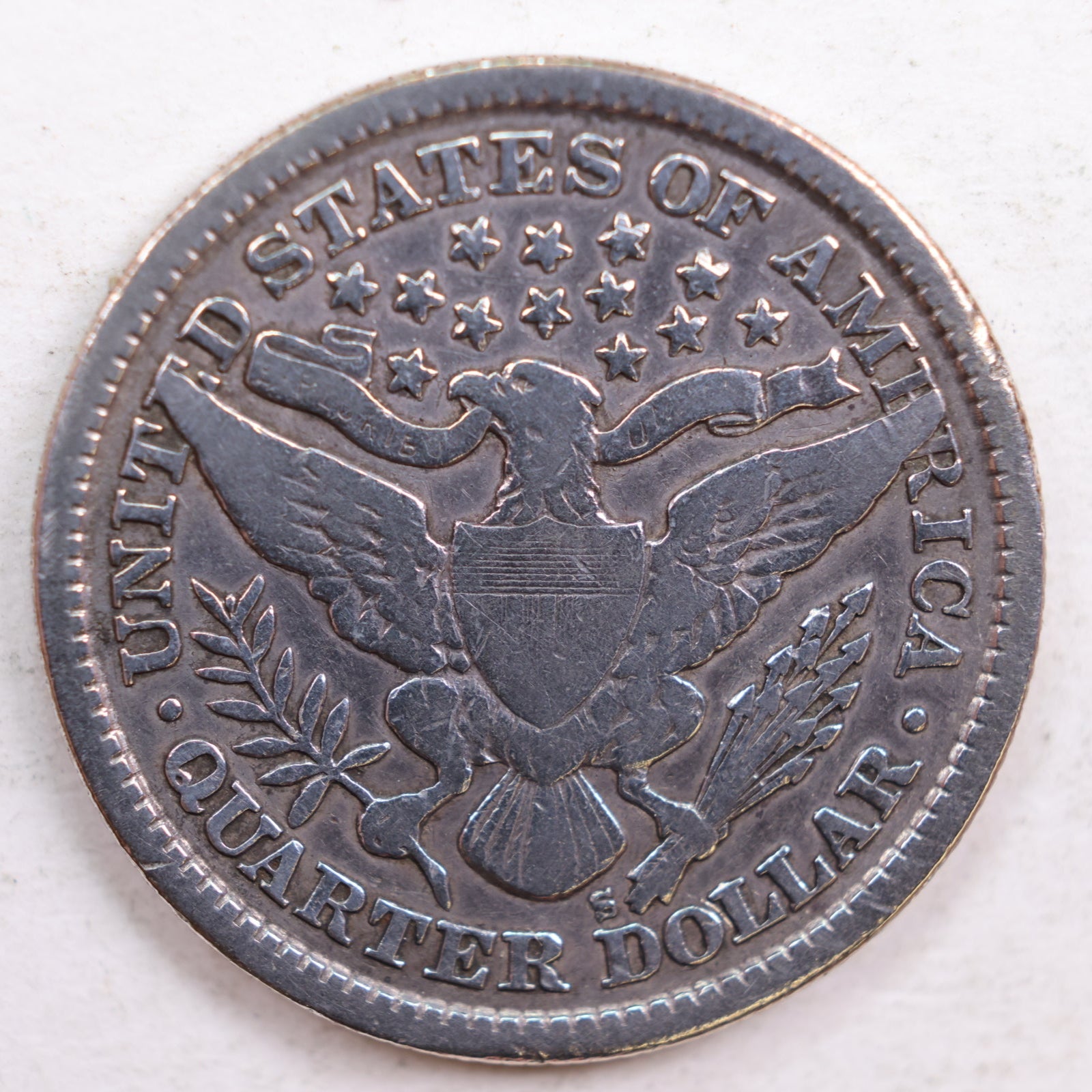 1897-S Barber Quarter, Fine detailed, Cleaned Circulated Coin, Store #QR650