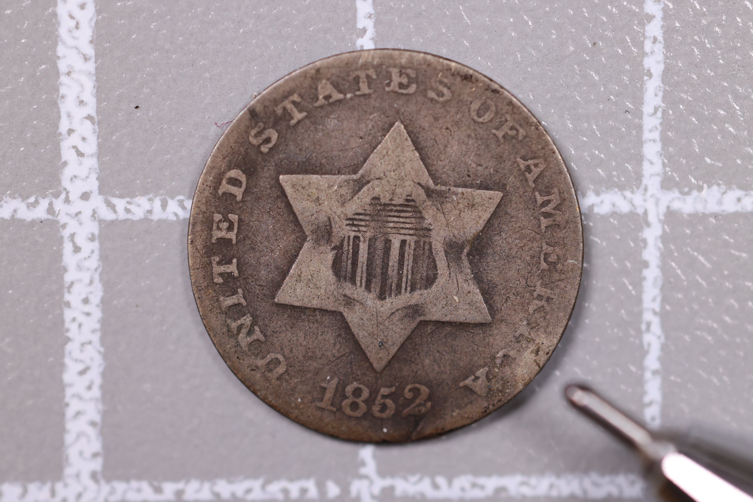 1852 3 Cent Silver., Very Fine Details Coin., Store #0933