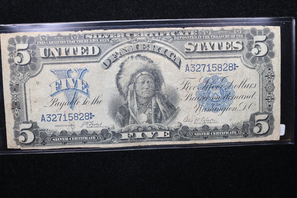 1899 $5 Silver Certificate, Chief Ona Papa.,  Store #30085