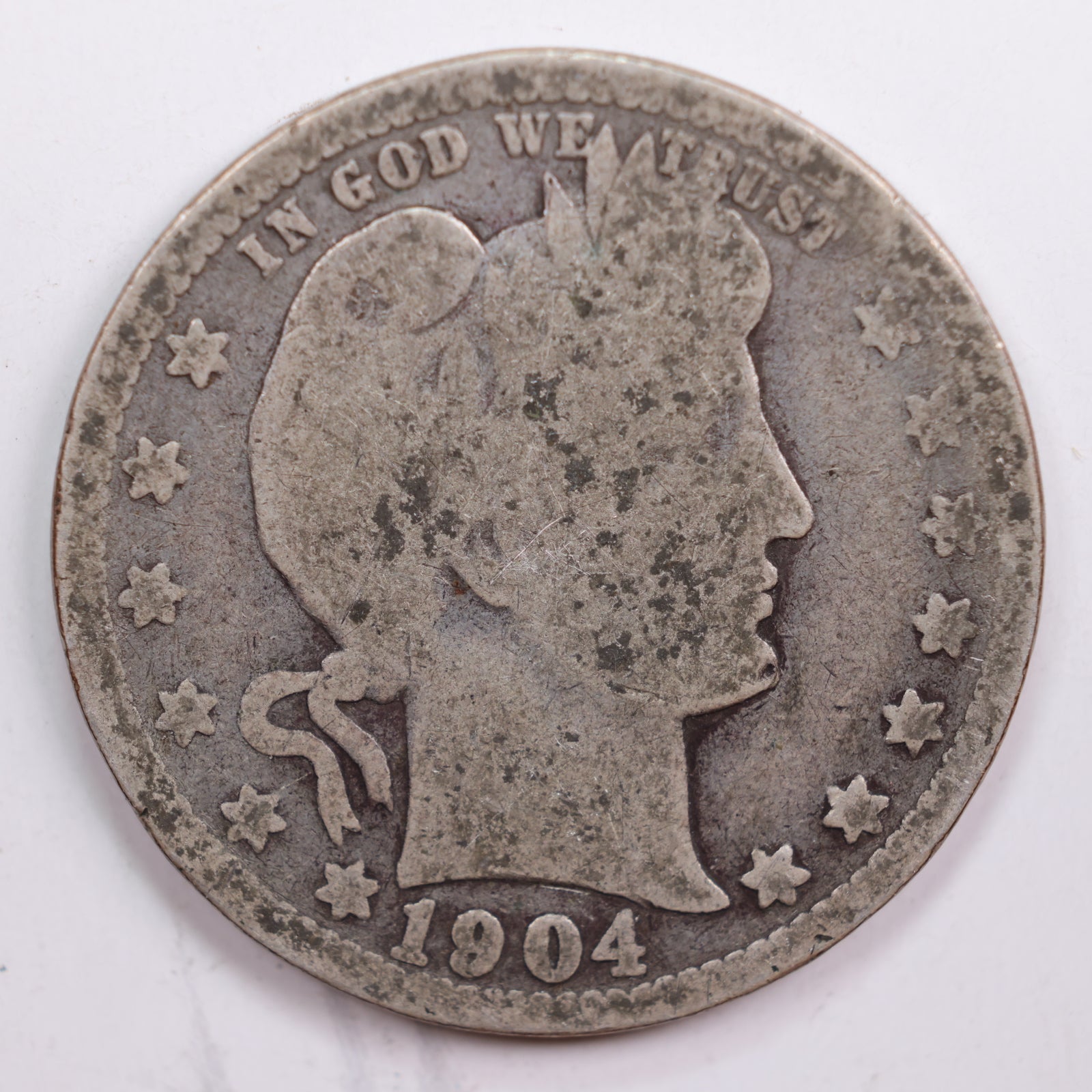 1904-O Barber Quarter, Good Circulated Coin, Store #QR694