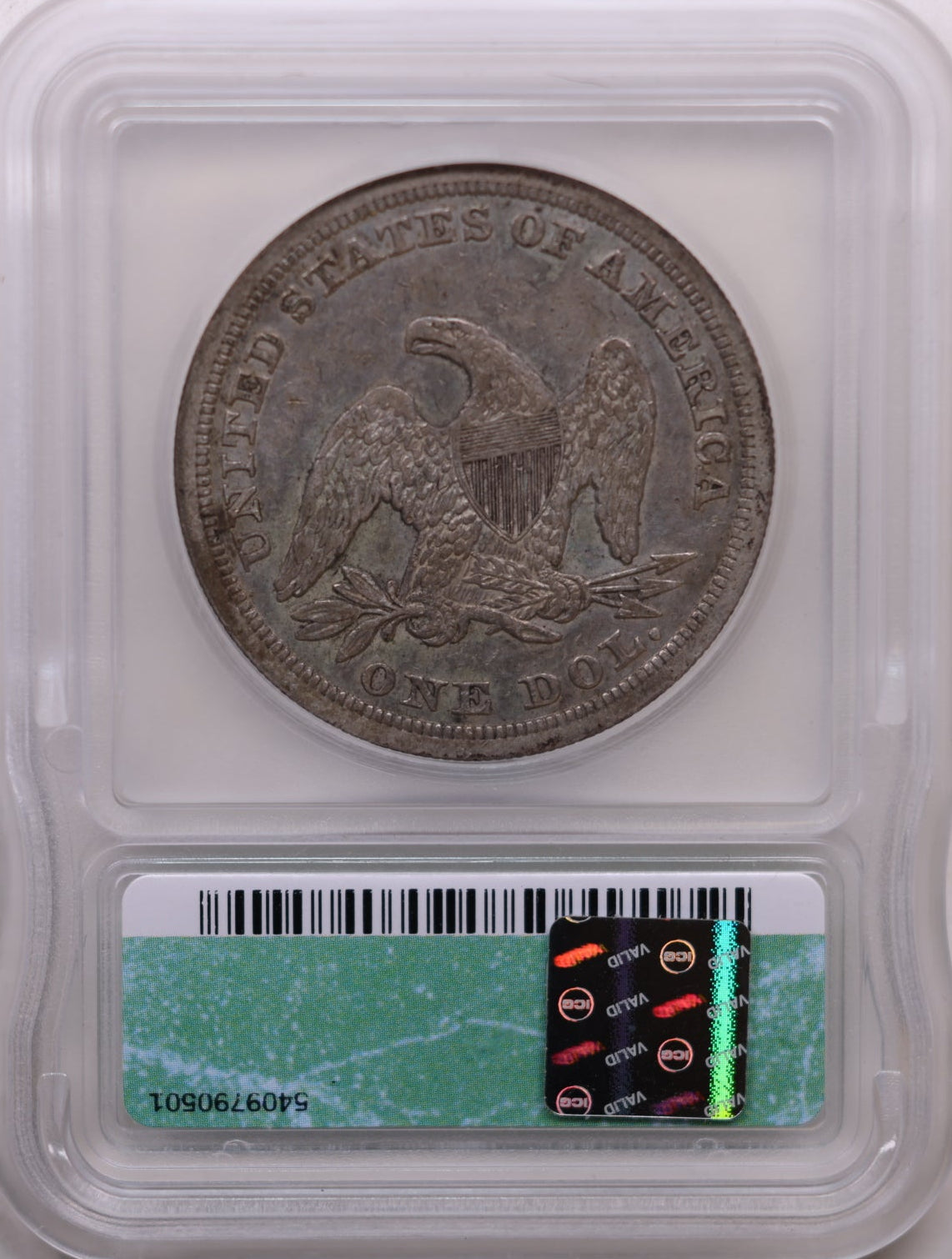 1847 Seated Liberty Silver Dollar, Circulated, ICG EF-45, Store #GDR0296.