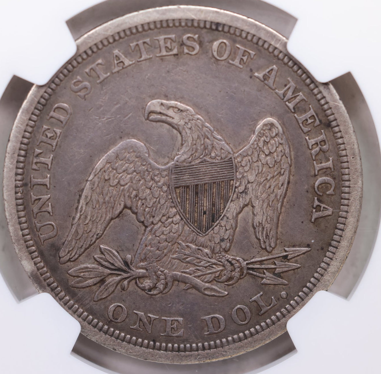 1849 Seated Liberty Silver Dollar, Circulated, NGC XF-45, Store #GDR0297.