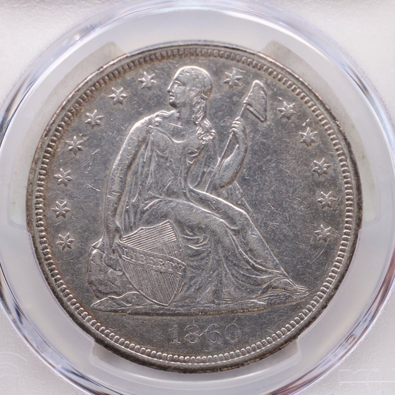 1860-O Seated Liberty Silver Dollar, Circulated, PCGS XF-45, Store #GDR0301.
