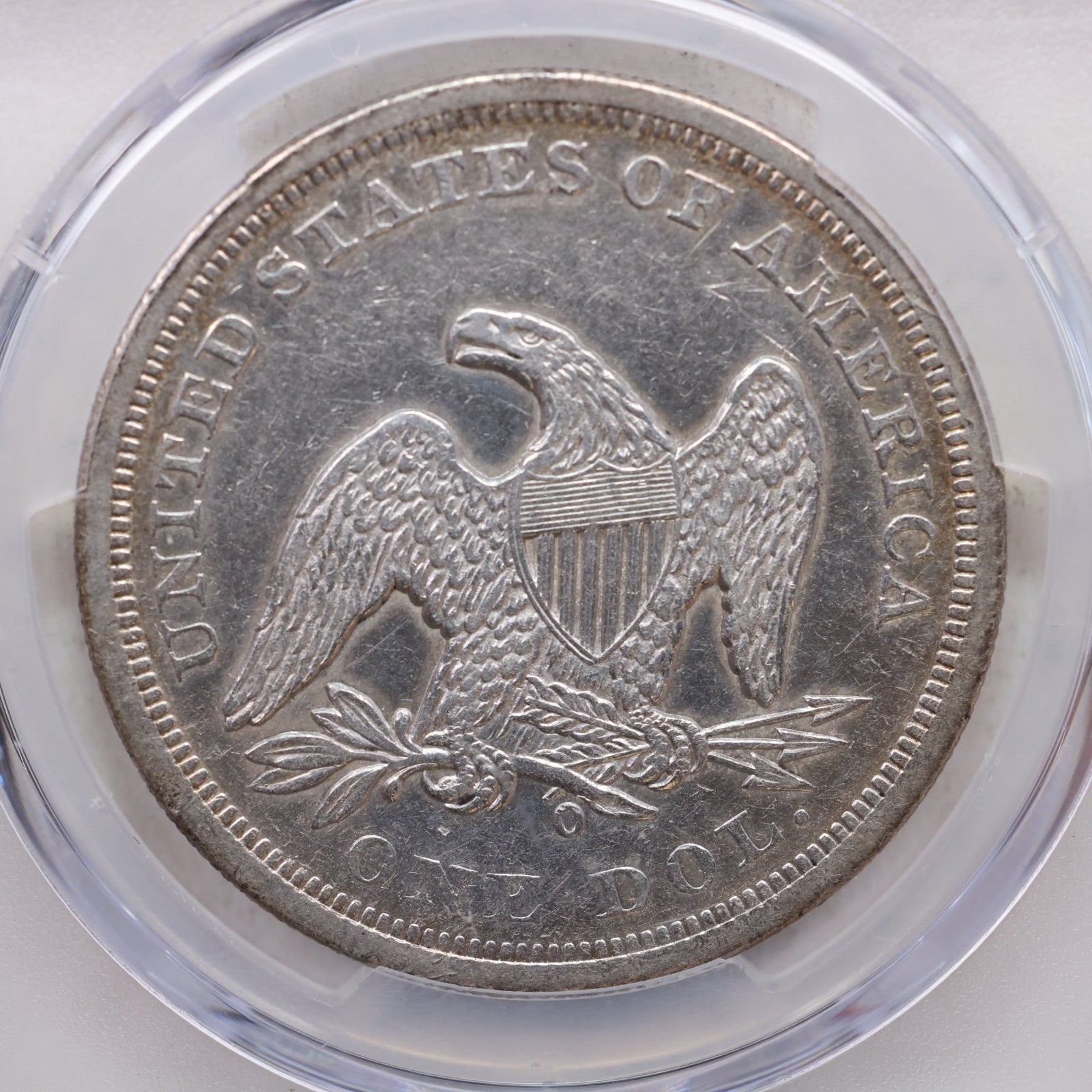 1860-O Seated Liberty Silver Dollar, Circulated, PCGS XF-45, Store #GDR0301.