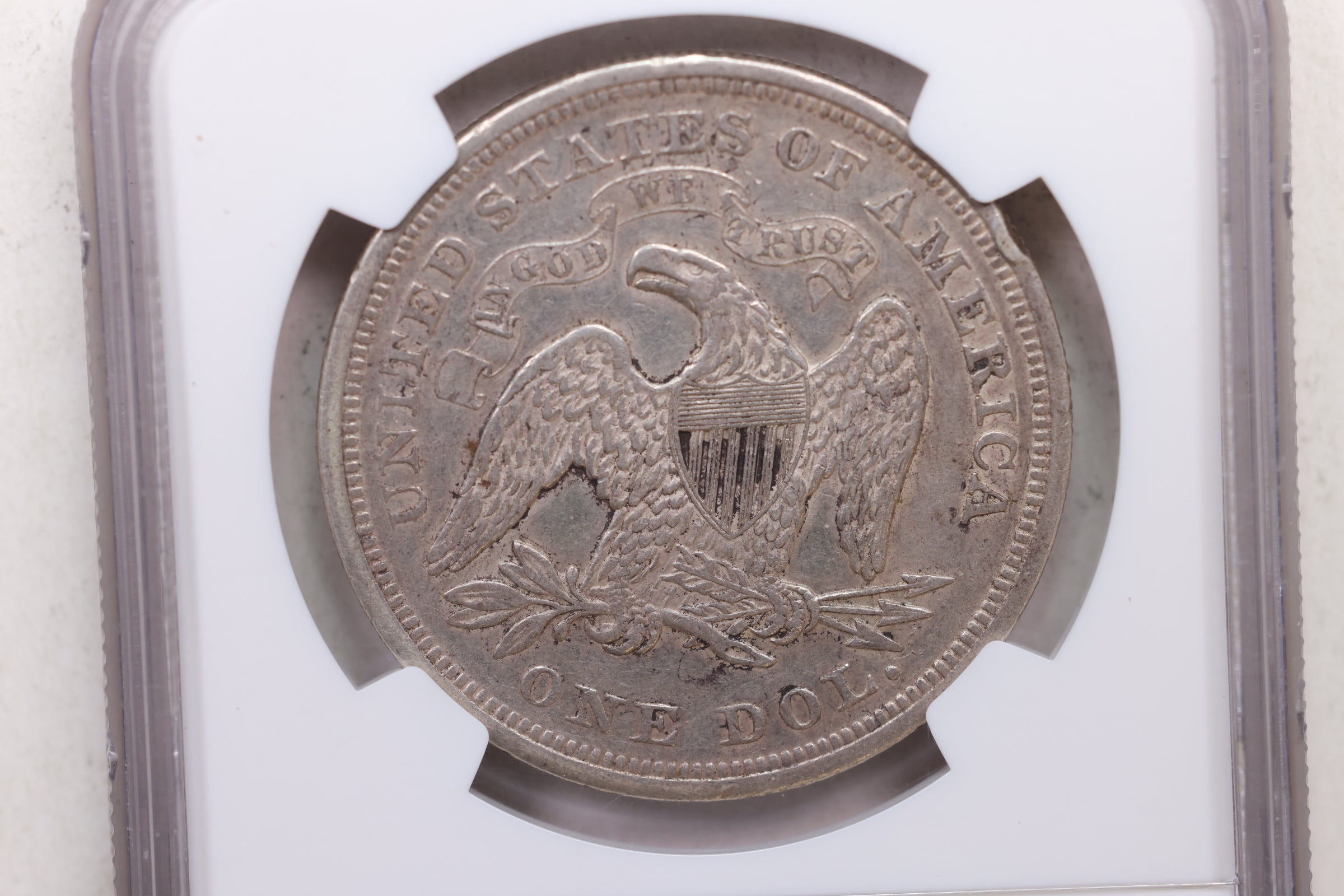 1871 Seated Liberty Silver Dollar, Circulated, NGC AU-50, Store #GDR0303.