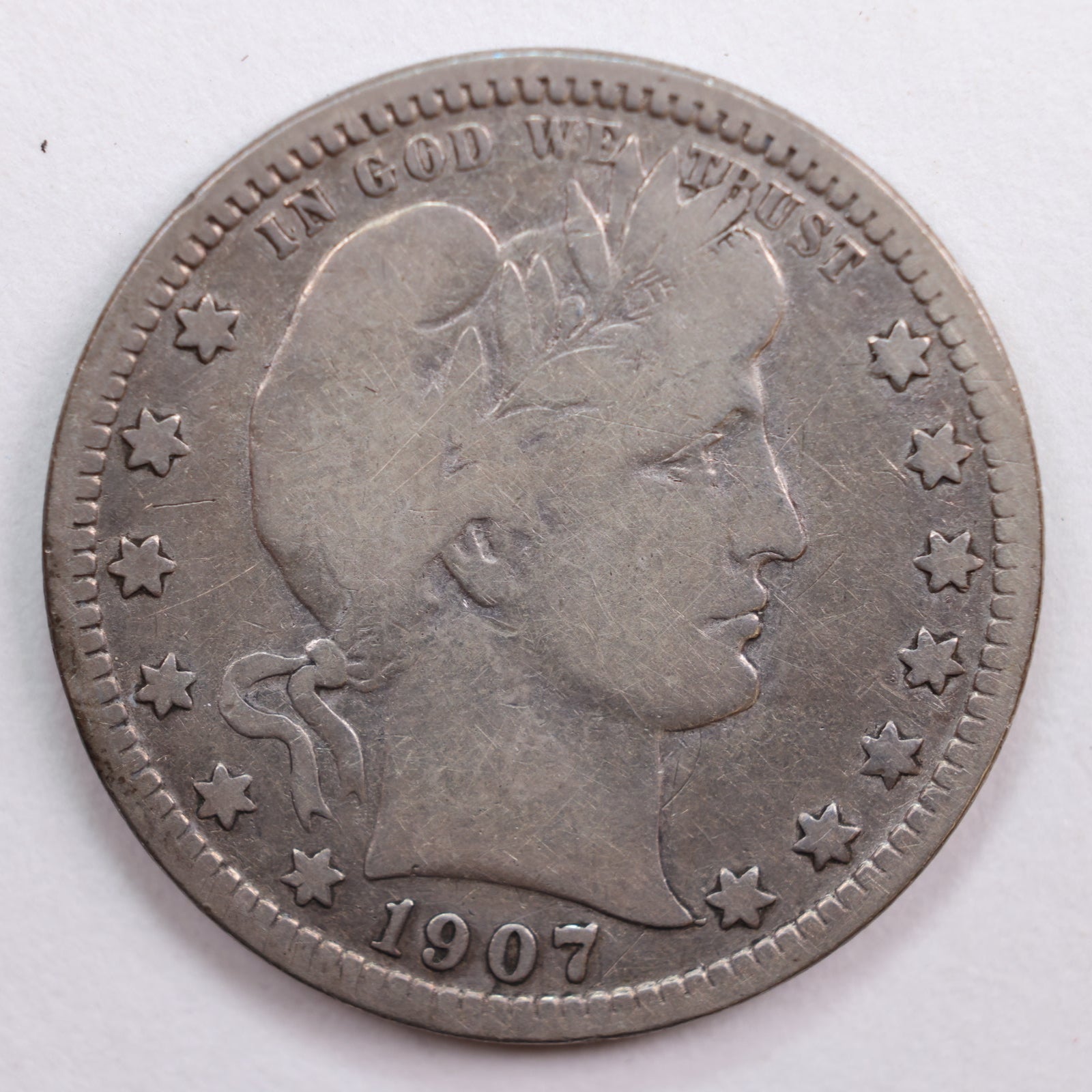 1907 Barber Quarter, Fine Circulated Coin, Store #QR707
