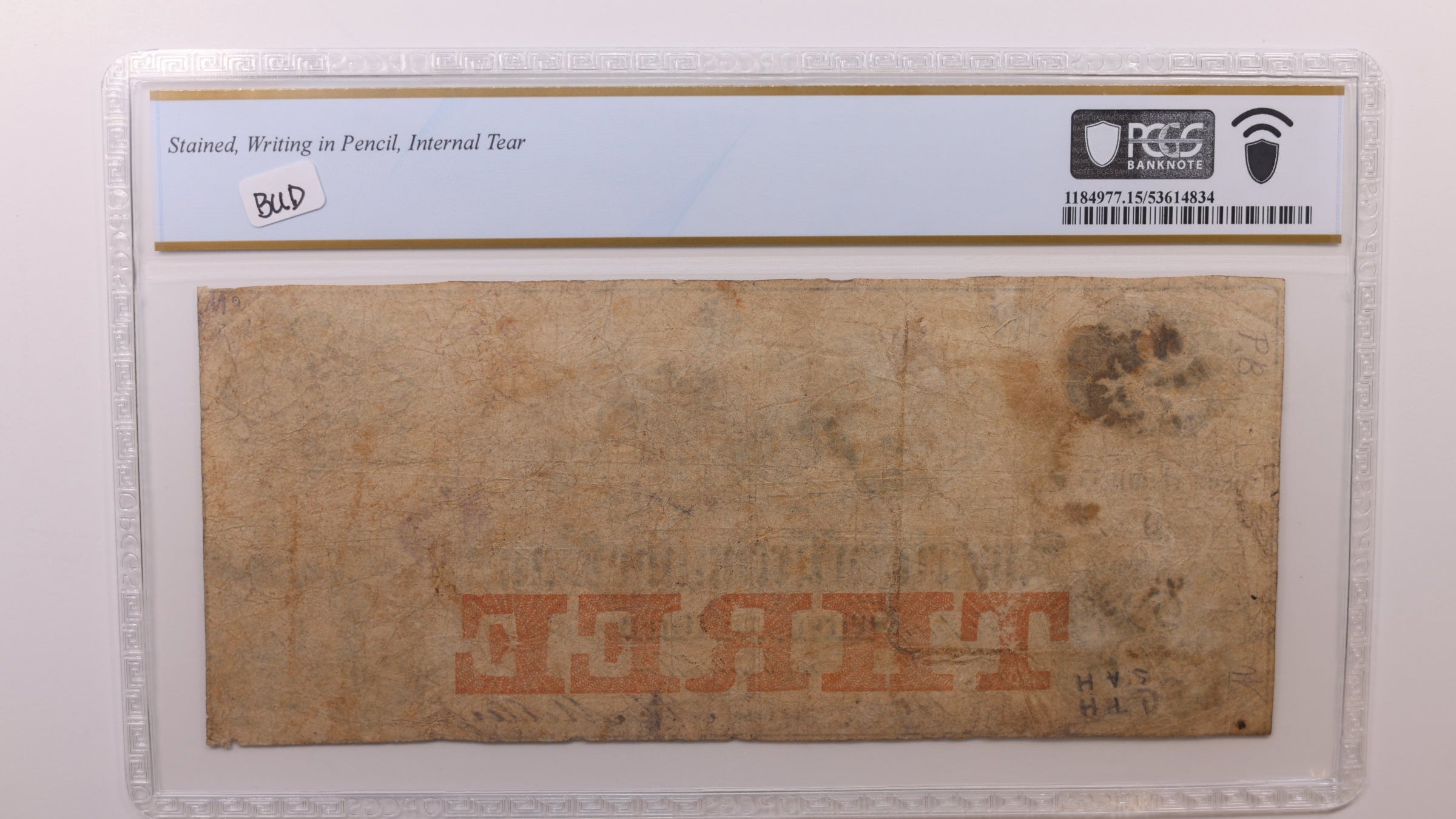 1852 $3 Georgetown, D.C. Obsolete Currency, PCGS Fine-15, STORE #GDC057.