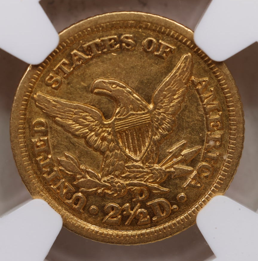 1846-D $2.50, Gold Quarter Eagle, DAHLONEGA Mint, NGC AU-55, Store Sale #G0143.