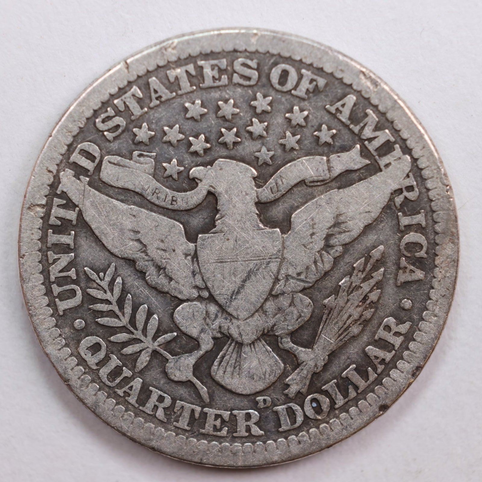 1913-D Barber Quarter, Very Good Circulated Coin, Store #QR724