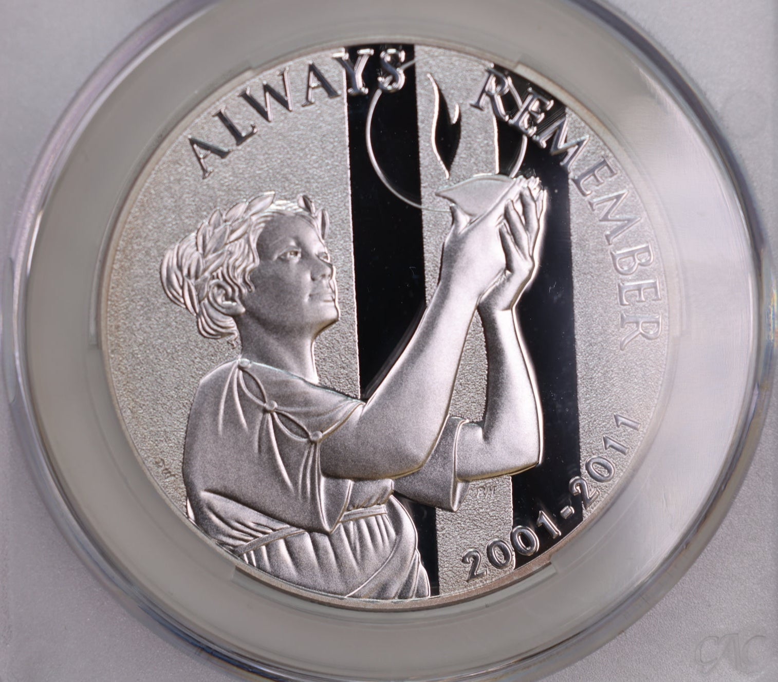 2011-W September 11, U.S. Mint Silver Medal, CAC PF70, Store #GMC127