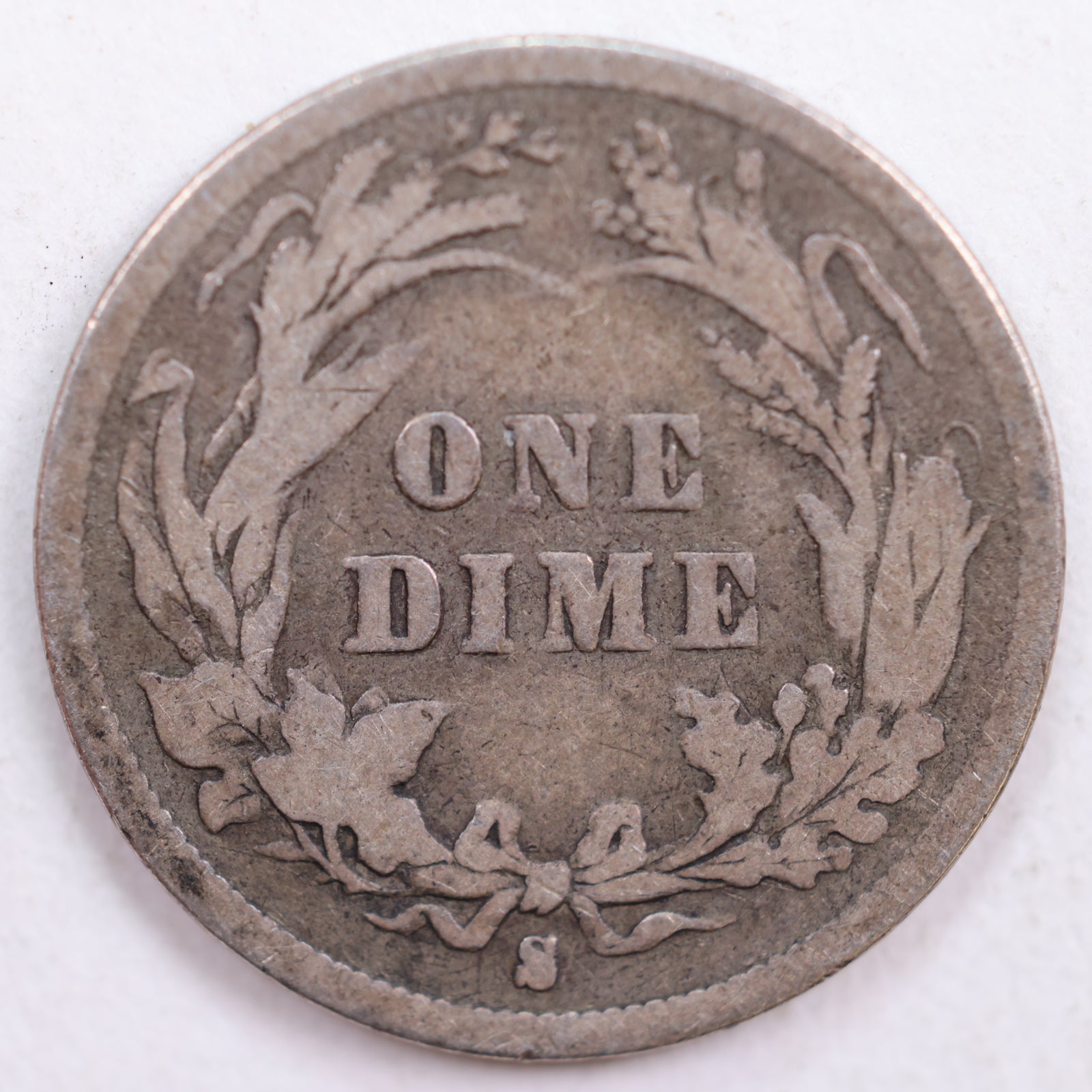 1893-S Barber Dime, Very Good Circulated Coin, Store #DE529