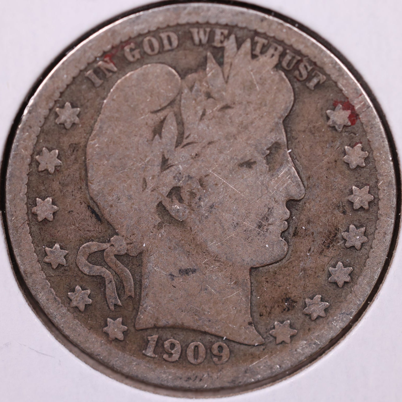 1909 Barber Quarter, Fine Circulated Coin, Store #1028