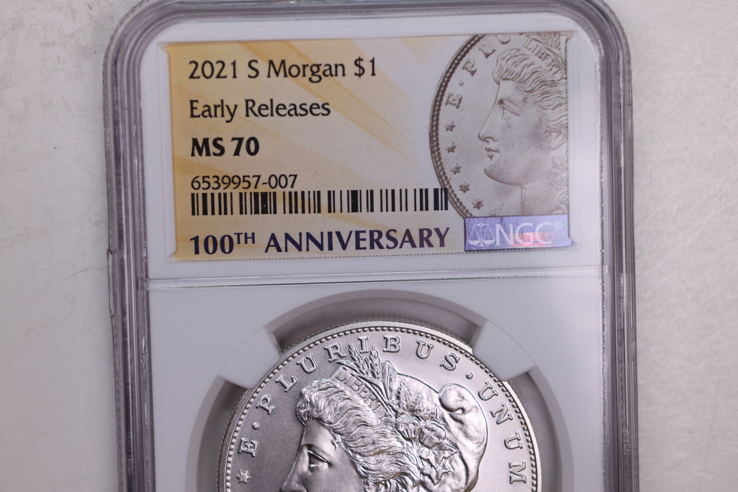 2021-S Morgan Dollar 100th Anniversary, Early Release, NGC MS 70, Store #GMC133