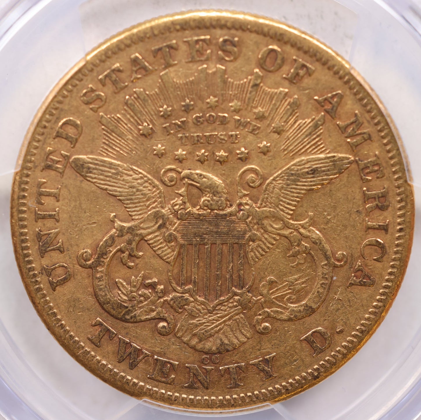1876-CC $20, Gold Double Eagle, Circulated Coin, XF-45, Store Sale #G0164.