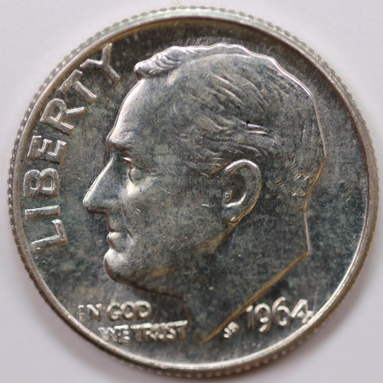 1964 Roosevelt Silver Dime, Mint State Uncirculated Coin, Store #DE0546
