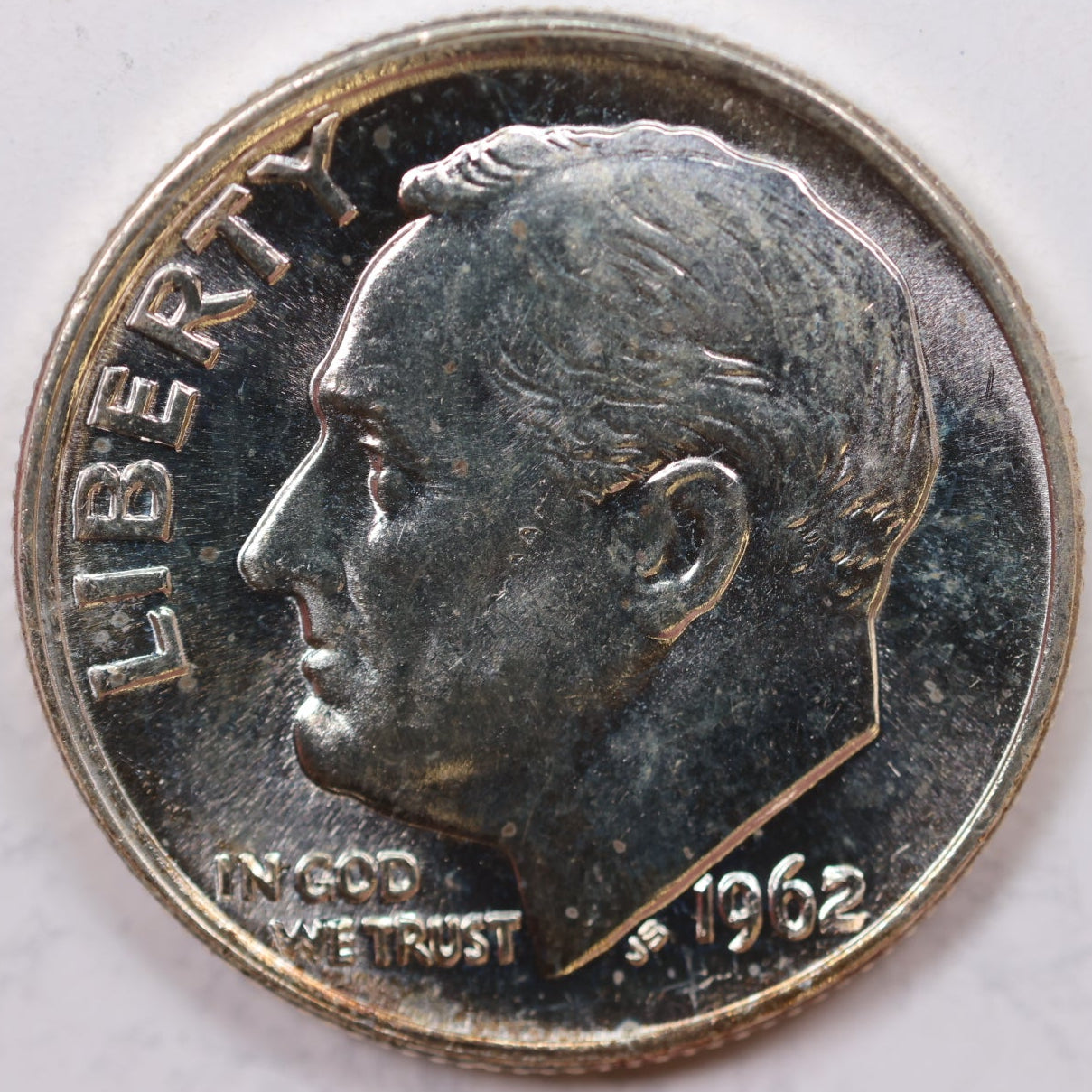1962 Roosevelt Silver Dime, Mint State Uncirculated Coin, Store #DE0542