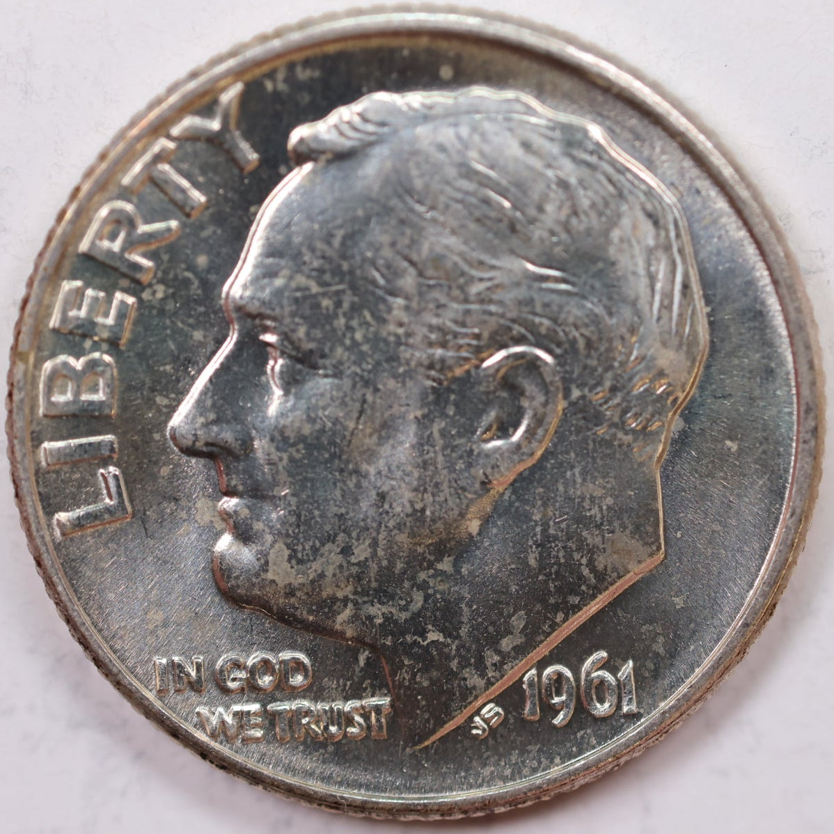 1961-D Roosevelt Silver Dime, Mint State Uncirculated Coin, Store #DE0541