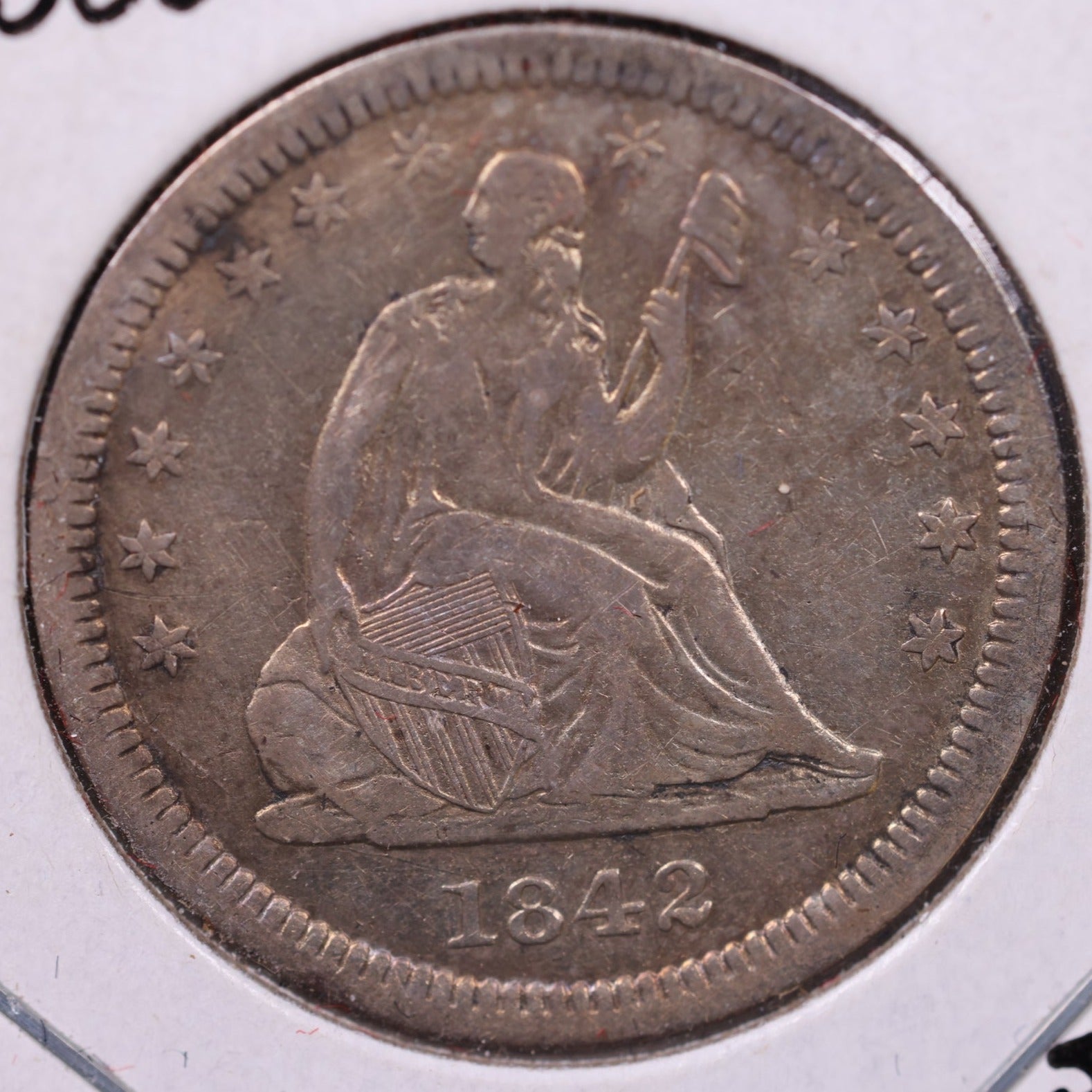 1842-O Seated Liberty Quarter., Very Fine Circulated Coin., Store#1057