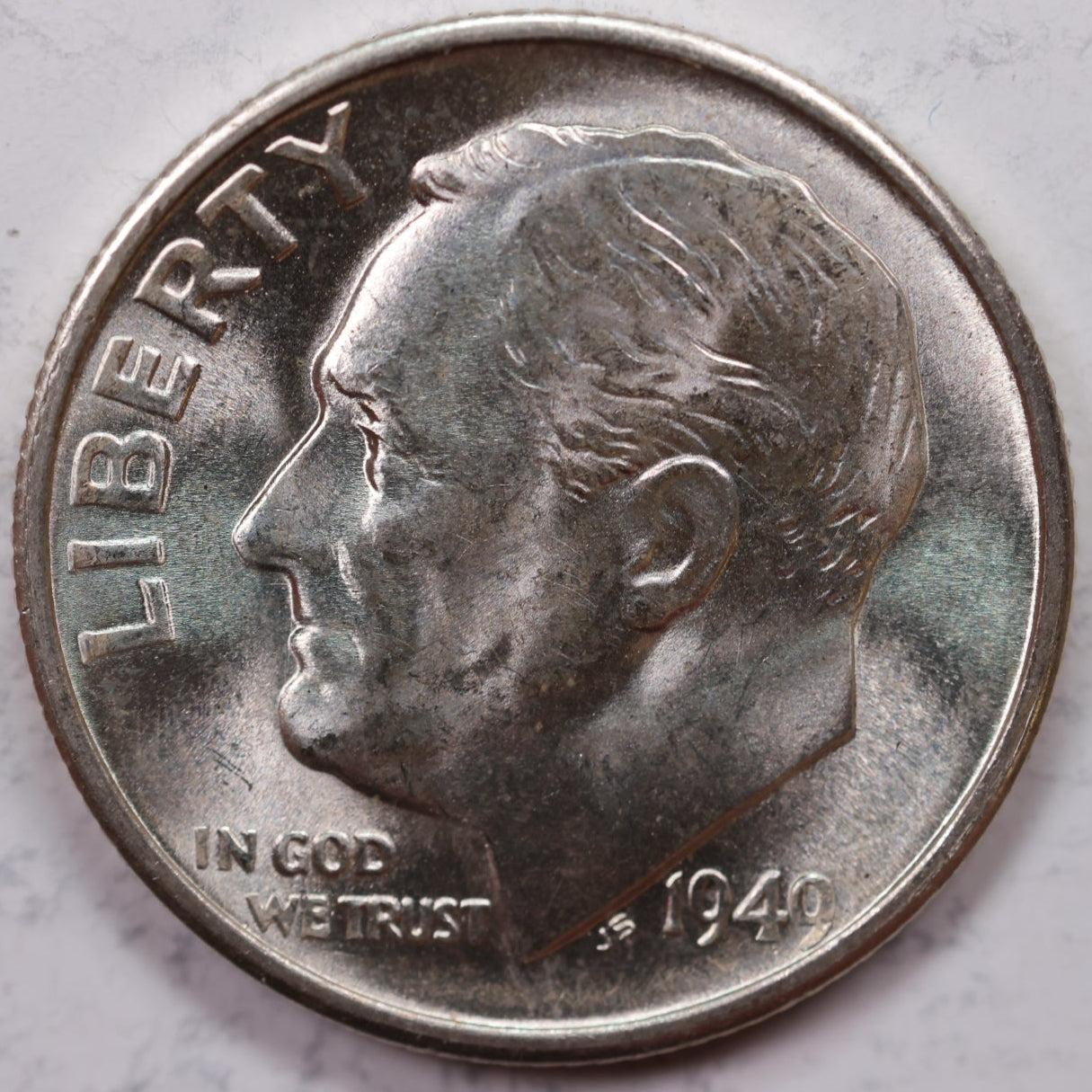 1949-S Roosevelt Silver Dime, Mint State Uncirculated Coin, Store #DE0531