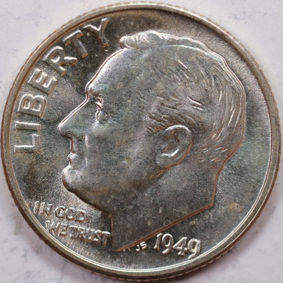 1949 Roosevelt Dime, Mint State Uncirculated Coin, Store #DE0529