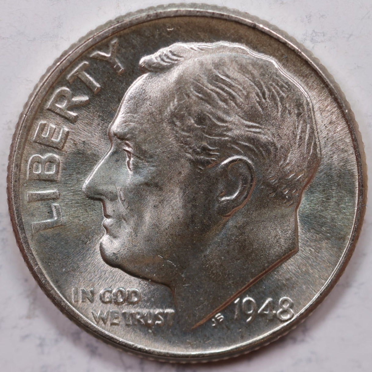 1948-D Roosevelt Dime, Mint State Uncirculated Coin, Store #DE0528