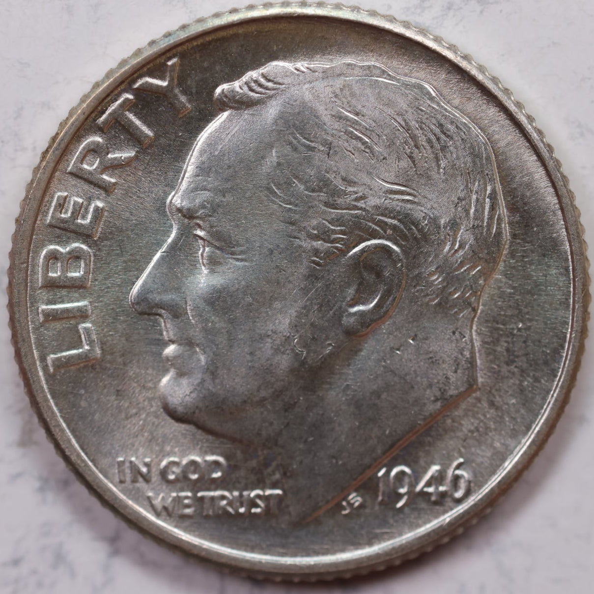 1946 Roosevelt Dime, Mint State Uncirculated Coin, Store #DE0527