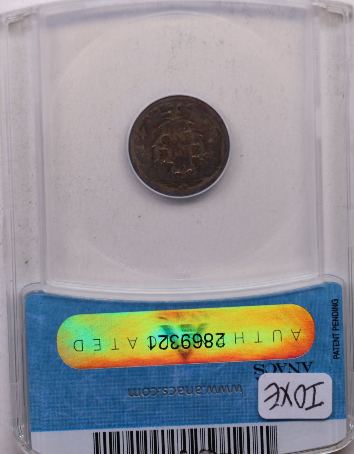 1873-CC Seated Liberty Dime, Arrows, ANACS VG-8, Circulated Coin, Store #GDE035.
