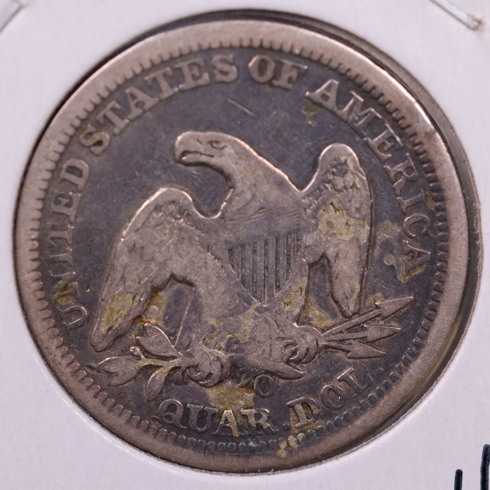 1857-O Liberty Seated Quarter., Fine Circulated Collectible Coin., Store #QR1365.