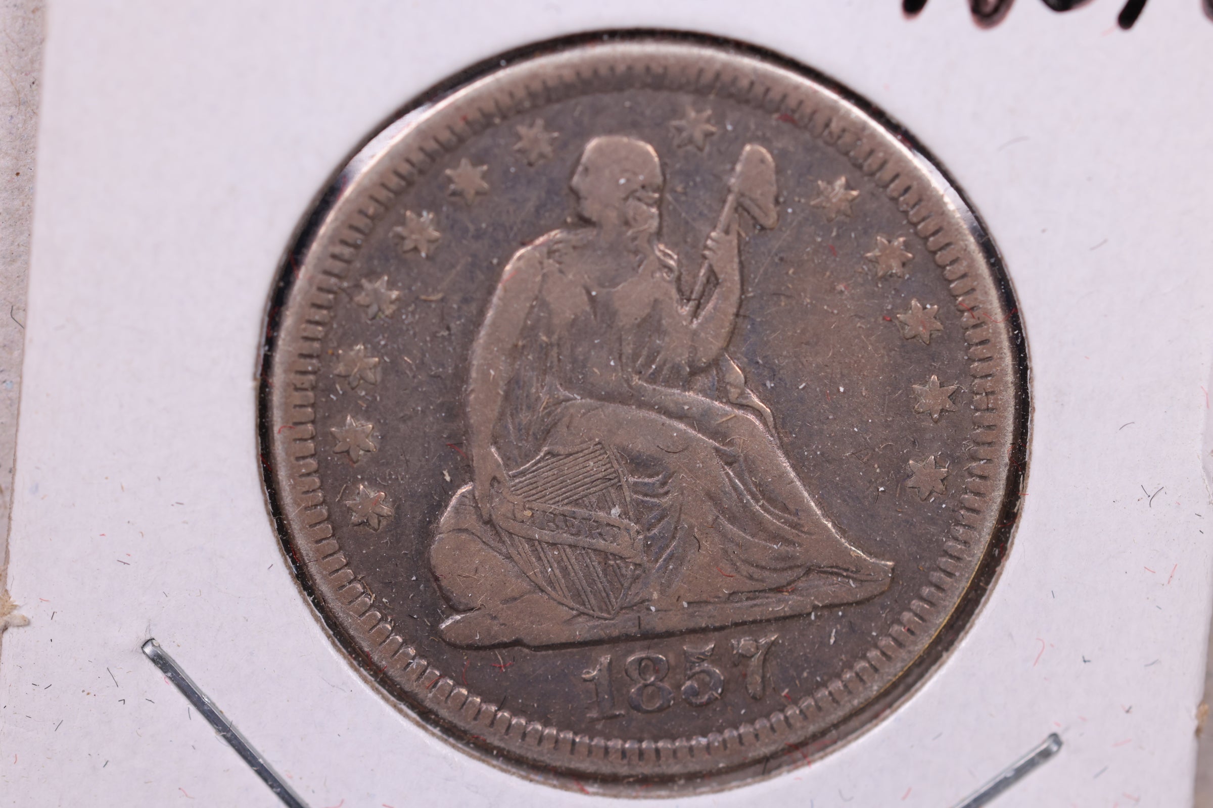 1857-O Liberty Seated Quarter., Very Fine Circulated Coin., Store#1082