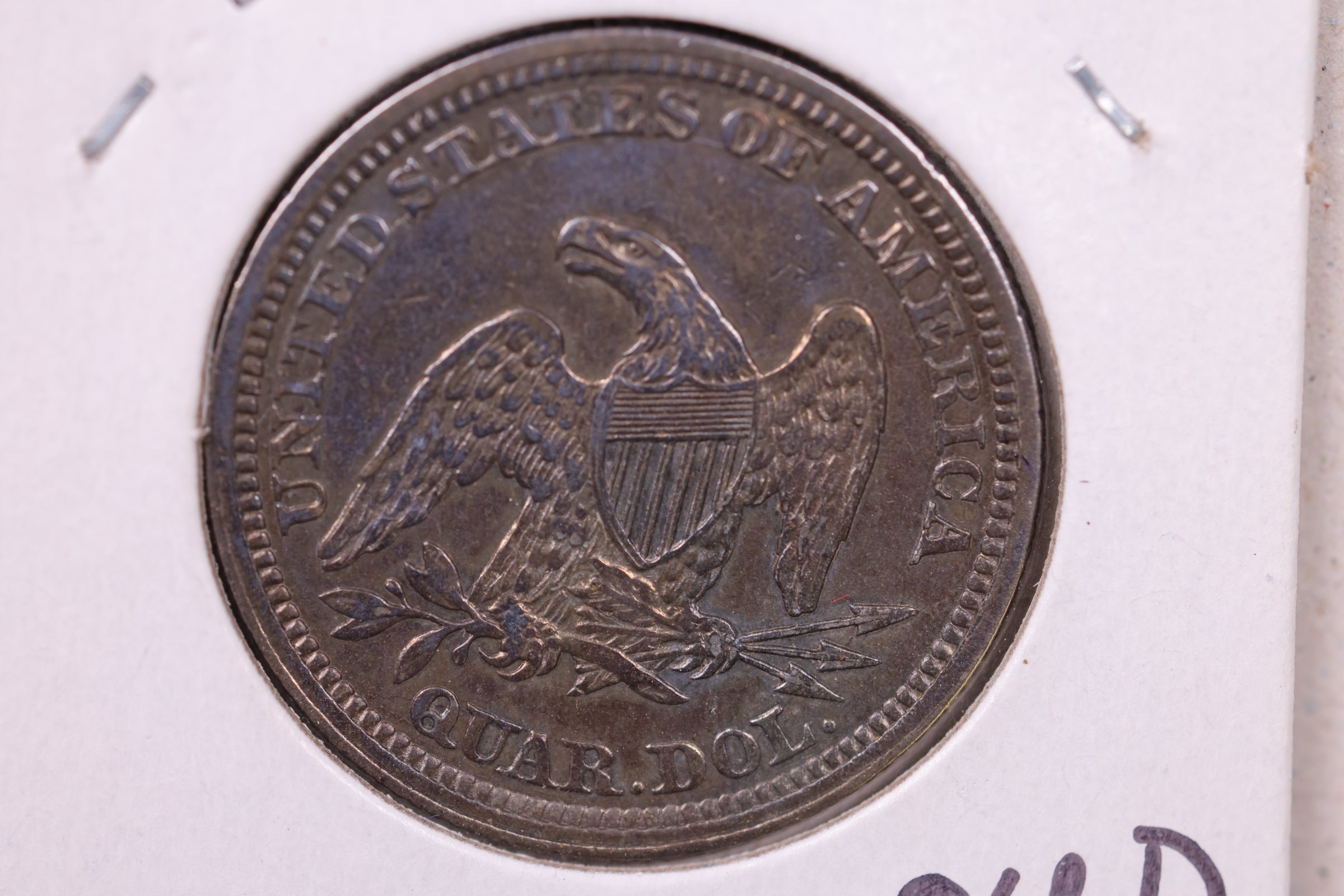 1863 Liberty Seated Quarter., Mint State., Uncirculated Coin., Store#1088