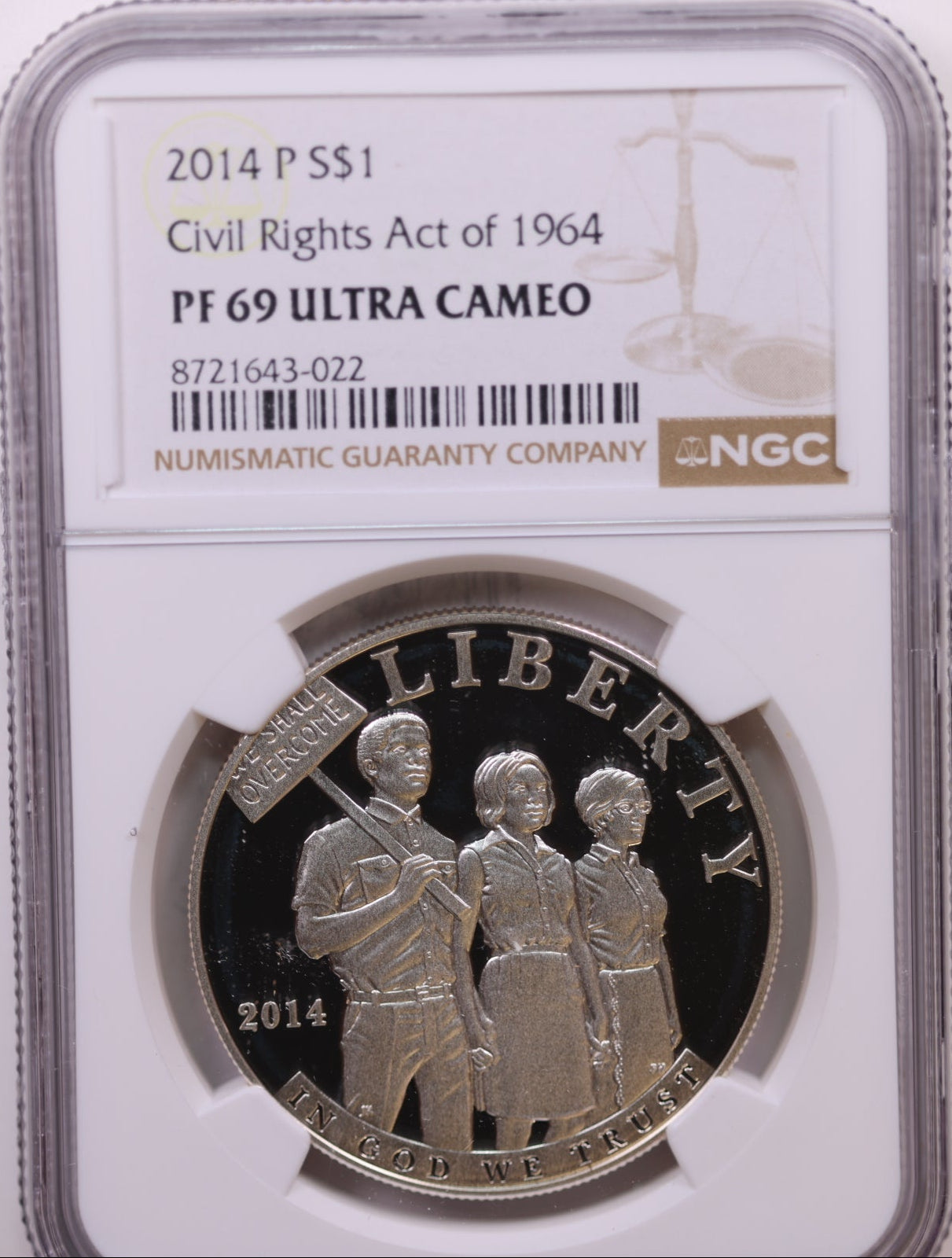 2014-P $1 Civil Rights Act of 1964, NGC PF 69 Ultra Cameo, Store #GMC322
