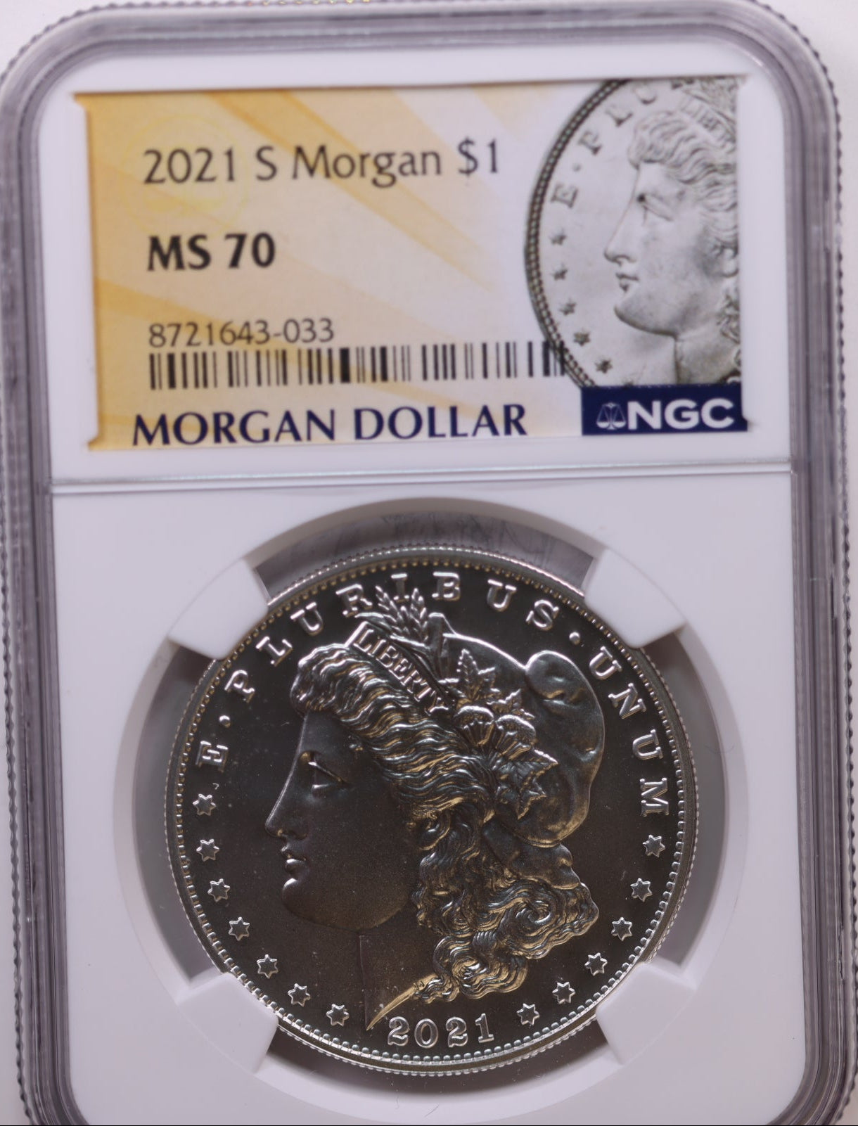 2021-S $1 Morgan Dollar, NGC MS 70, Store #GMC333