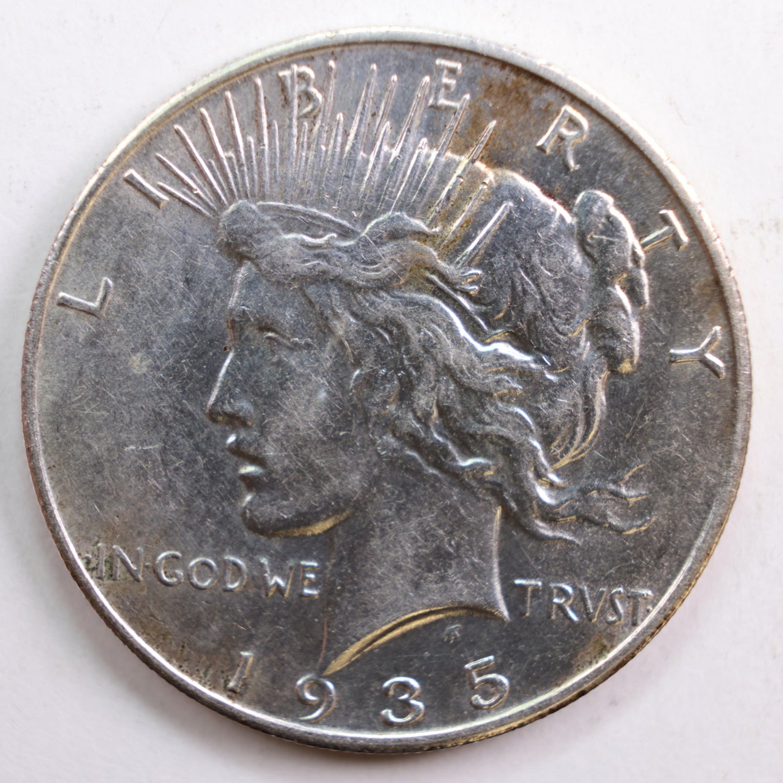 1935-S Peace Dollar, Mint State Uncirculated Coin, Details, Store #DR0842