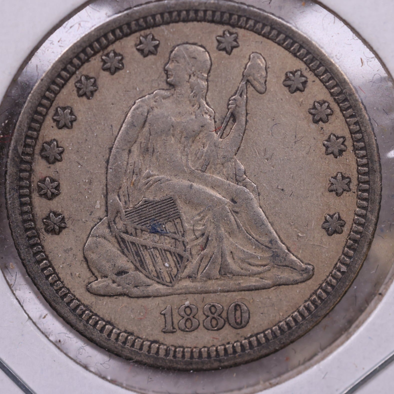 1880 Seated Liberty Quarter, Extra Fine Circulated Coin., Store #QR1393