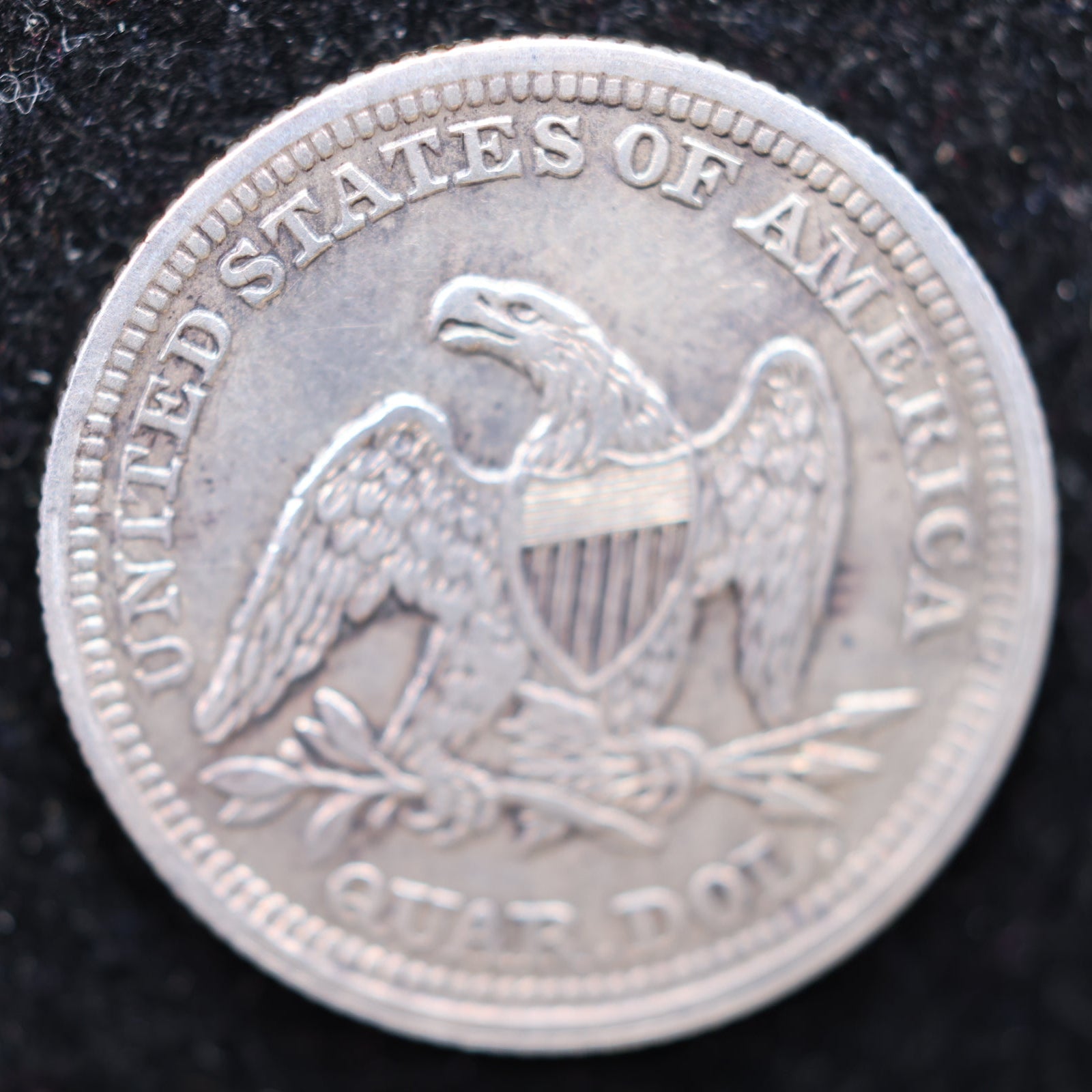 1854 Seated Liberty Quarter., Circulated Coin. Large Affordable Sale #QR1358