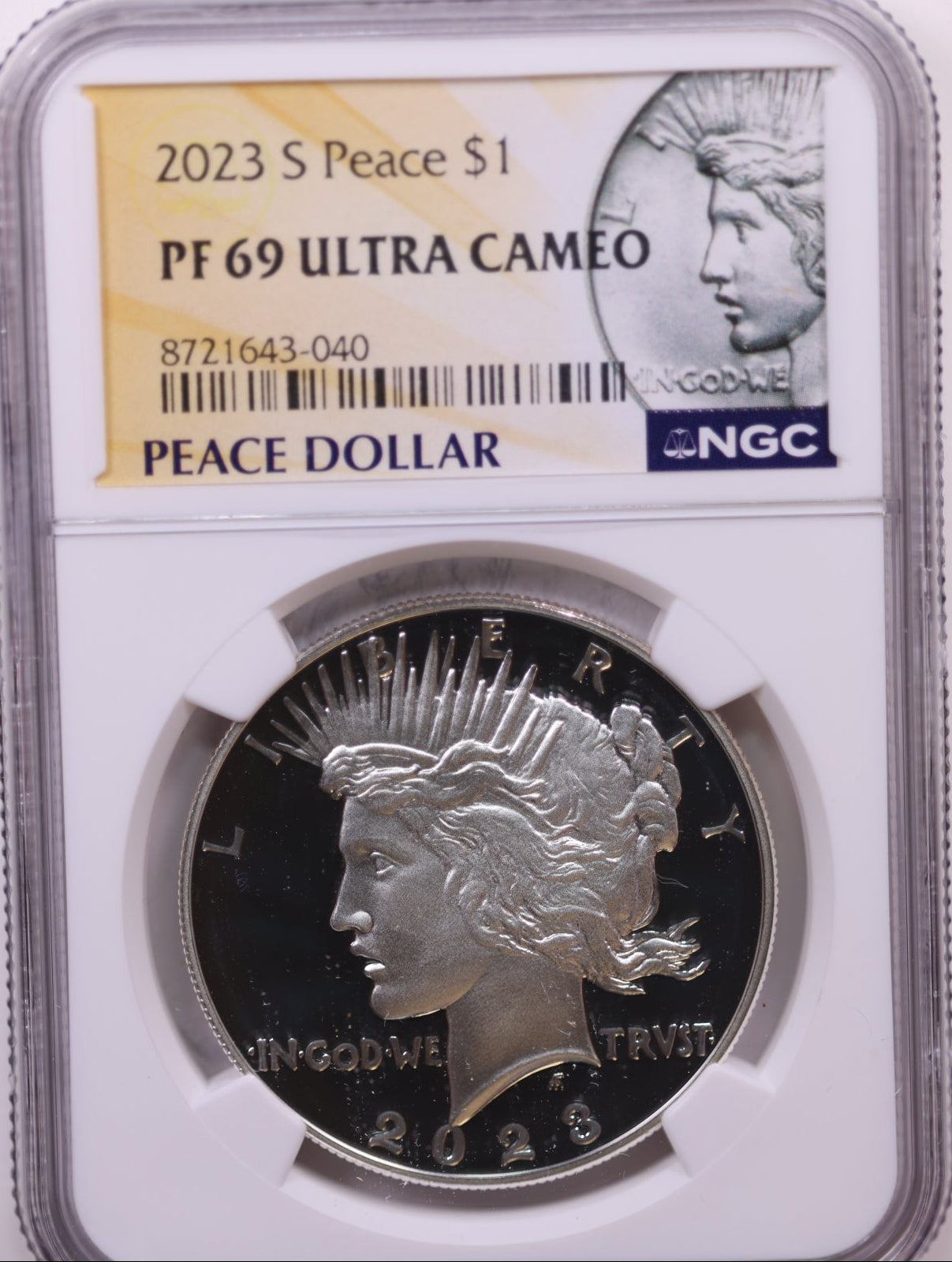 2023-S $1 Peace, NGC PF 69 Ultra Cameo, Store #GMC340
