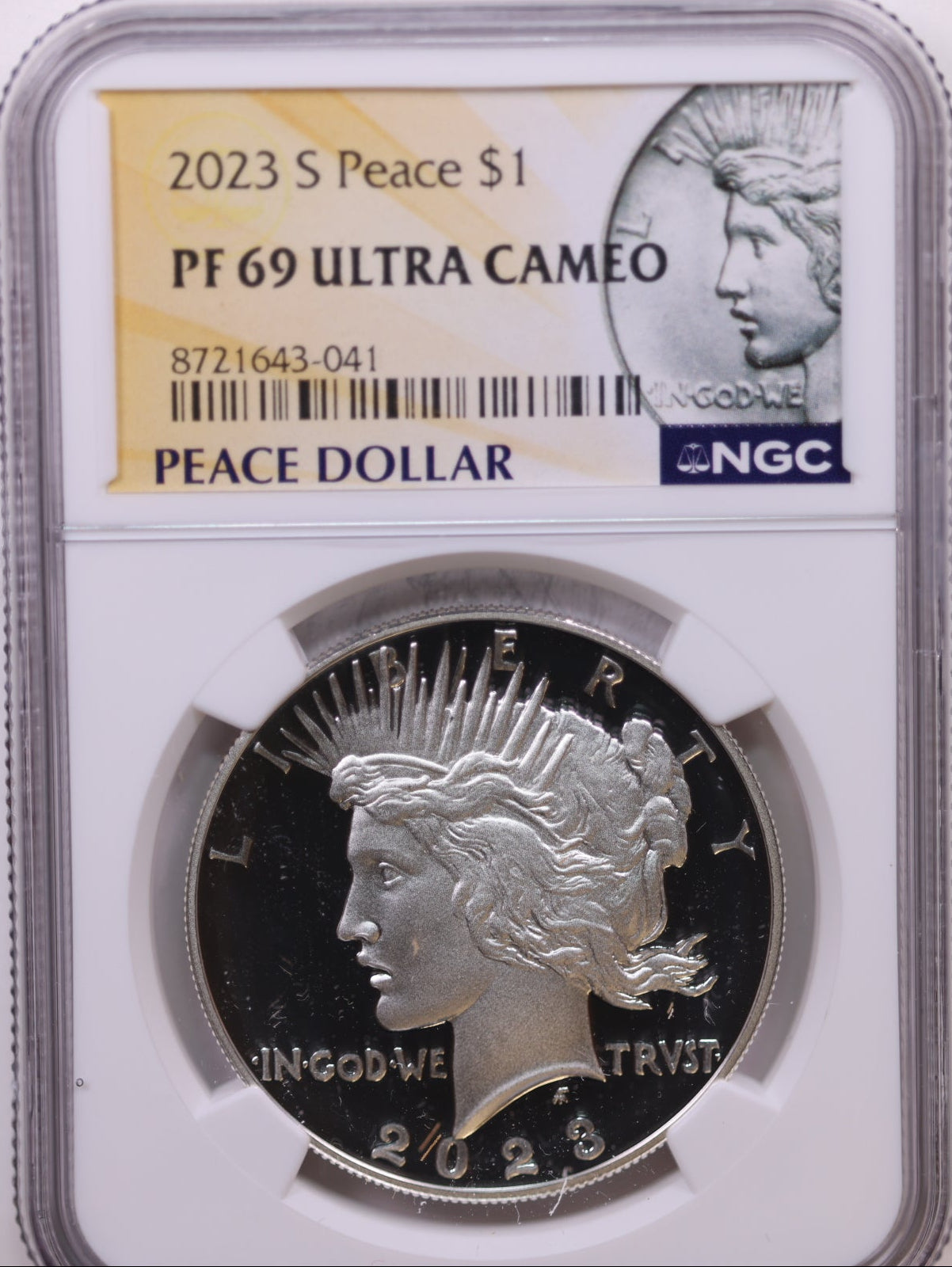 2023-S $1 Peace, NGC PF 69 Ultra Cameo, Store #GMC341