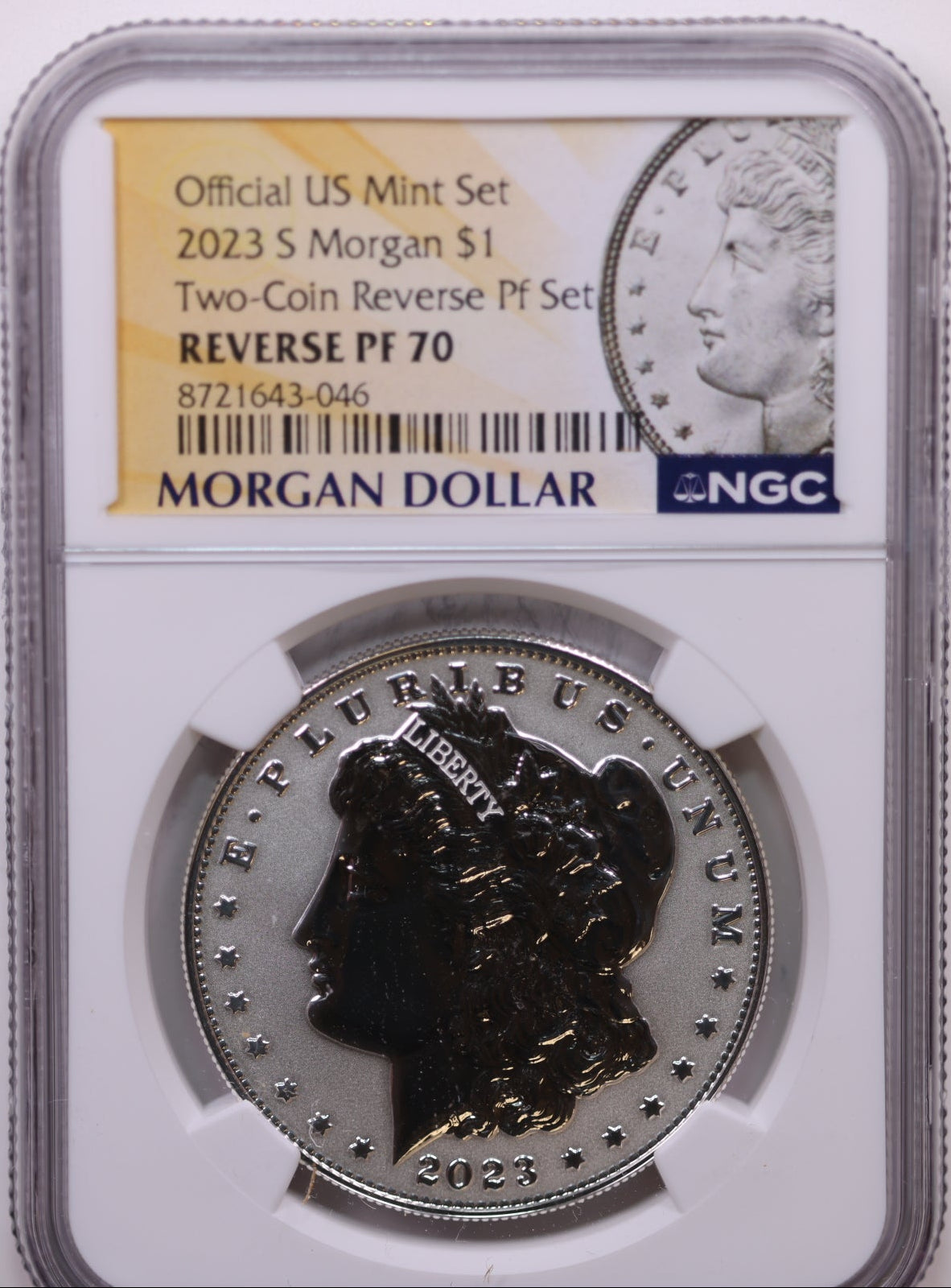 2023-S $1 Morgan, NGC Reverse PF 70, Store #GMC346
